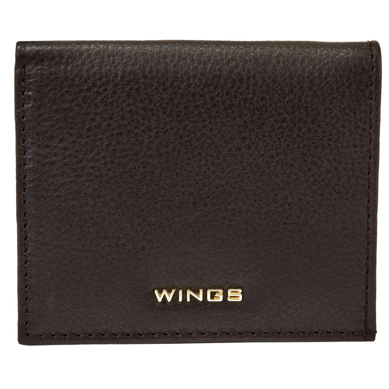 Mały portfel damski WINGS ze skóry naturalnej Black LEATHER COLLECTION