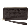 Moteriška odinė piniginė su riešo dirželiu WINGS CROCO BLACK