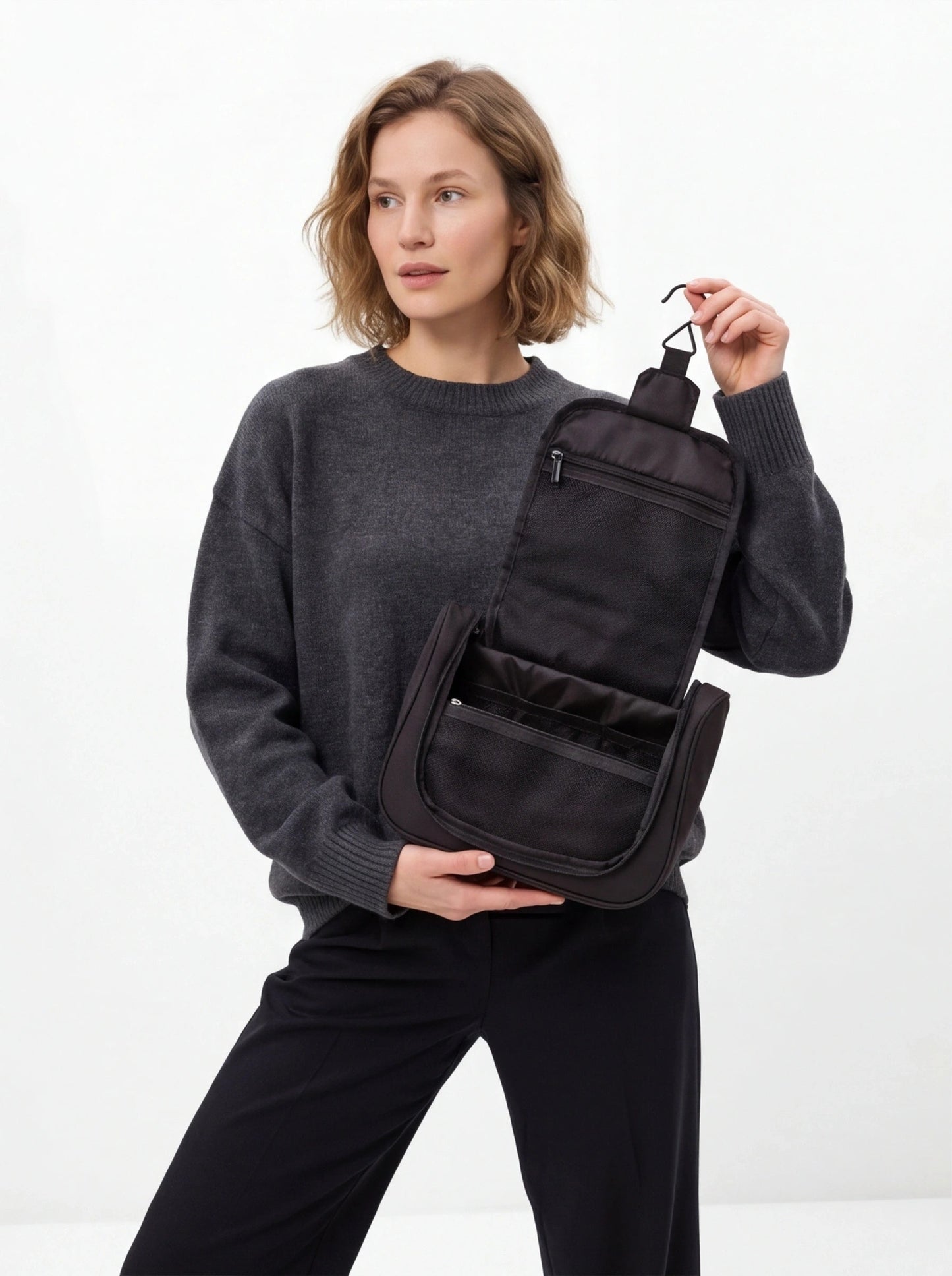 Składana kosmetyczka podróżna BLACK TRAVEL MUST HAVE
