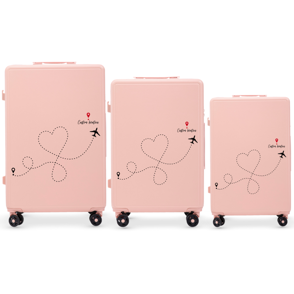 Σετ 3 βαλιτσών Wings ABS+ Customized ΡΟΖ TRAVEL