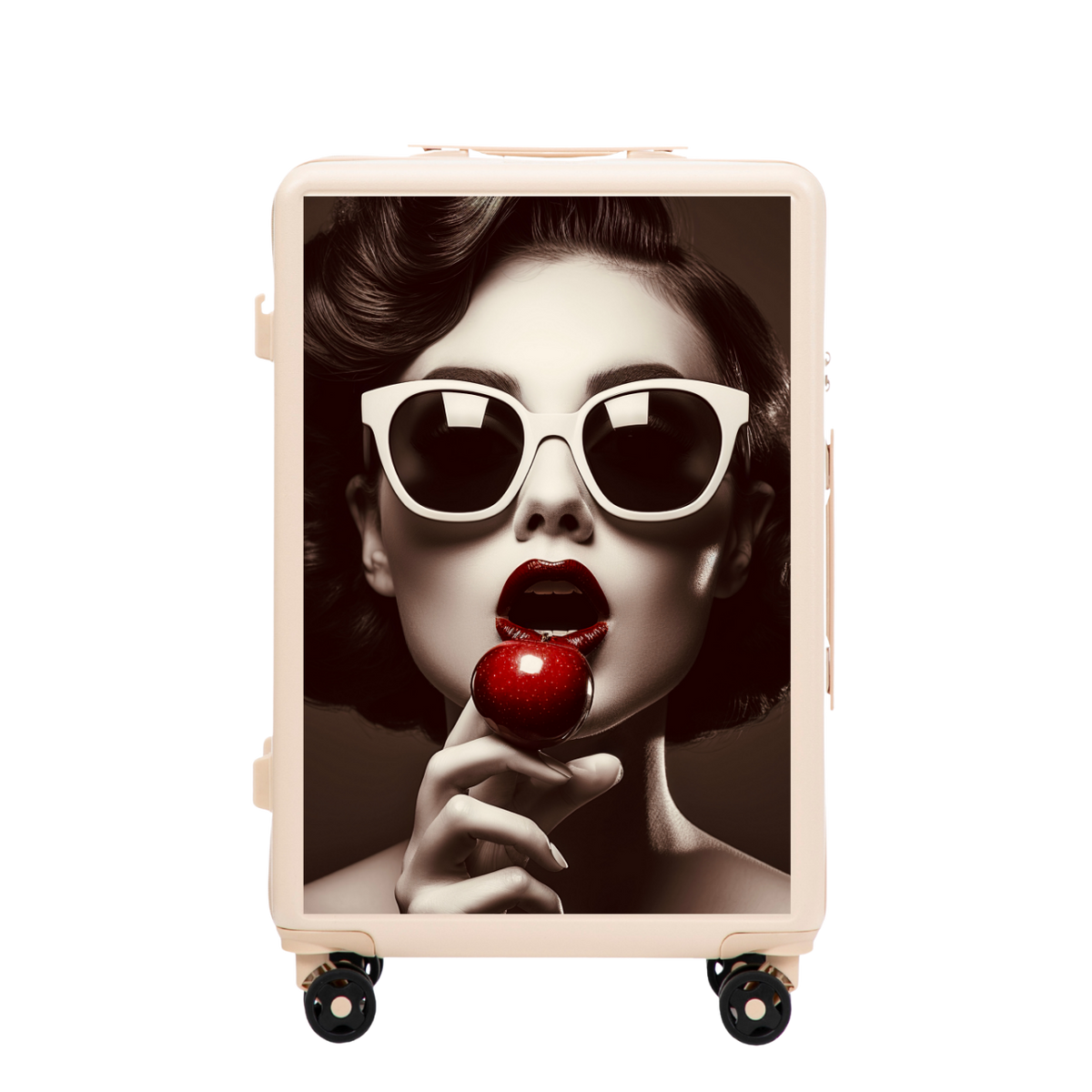 Wings ABS+ 24" Medium Suitcase Customized DIRTY WHITE CHERRY