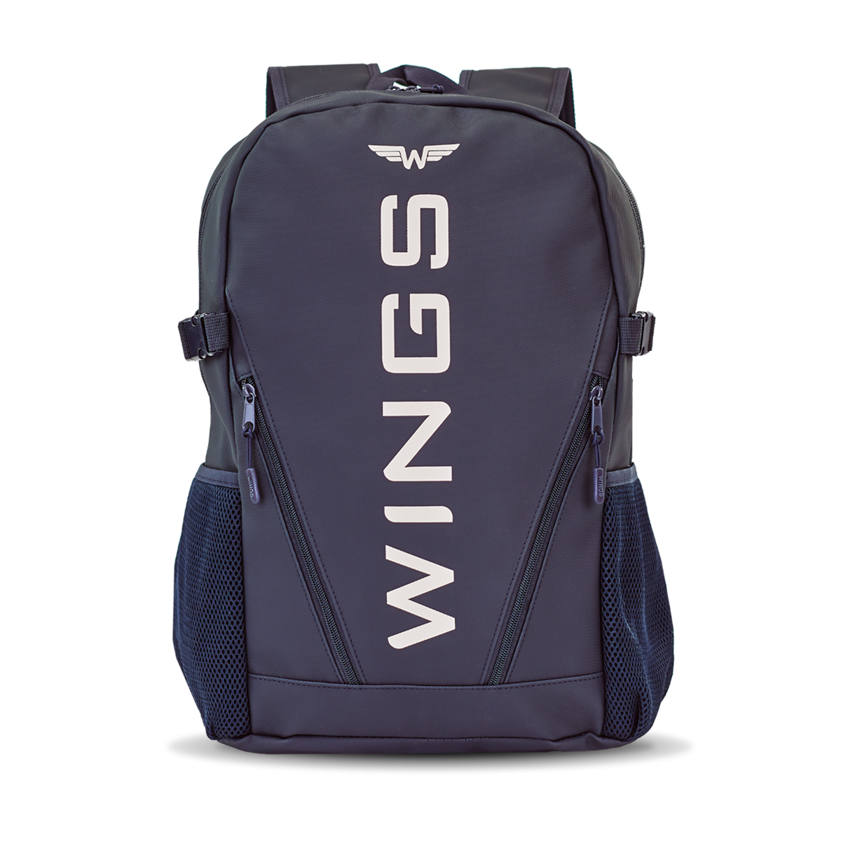 WINGS Youth School Backpack 23L for a 17-inch Laptop with Side Pockets, NAVY BLUE