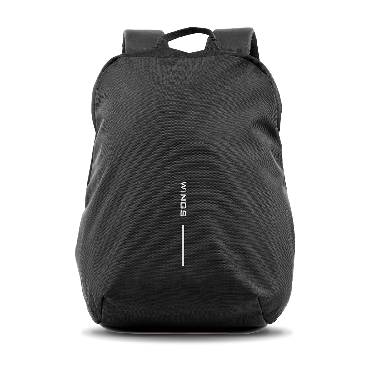 WINGS 24L expandable school backpack for a 15.6-inch laptop, for school and university, BLACK