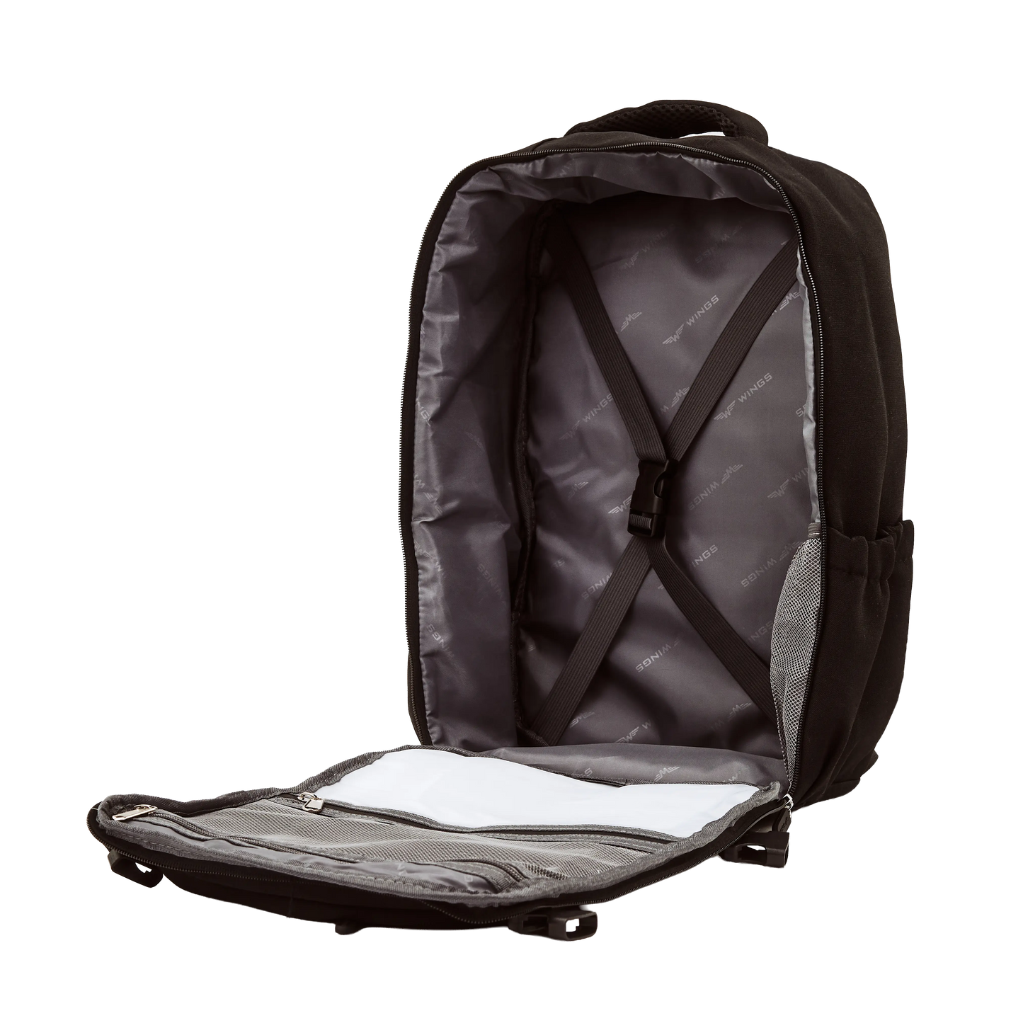 Plecak kabinowy WINGS bagaż podręczny Ryanair i Wizz Air, lekki plecak podróżny BLACK CABIN BACKPACK