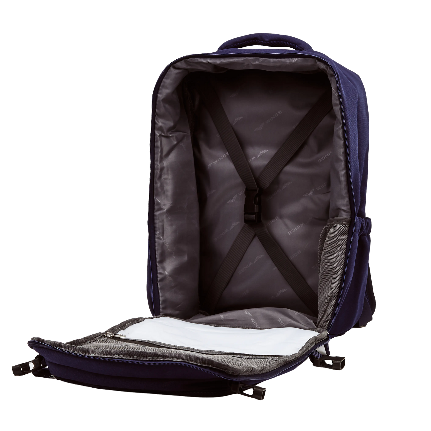 Plecak kabinowy WINGS bagaż podręczny Ryanair i Wizz Air, lekki plecak podróżny BLUE CABIN BACKPACK
