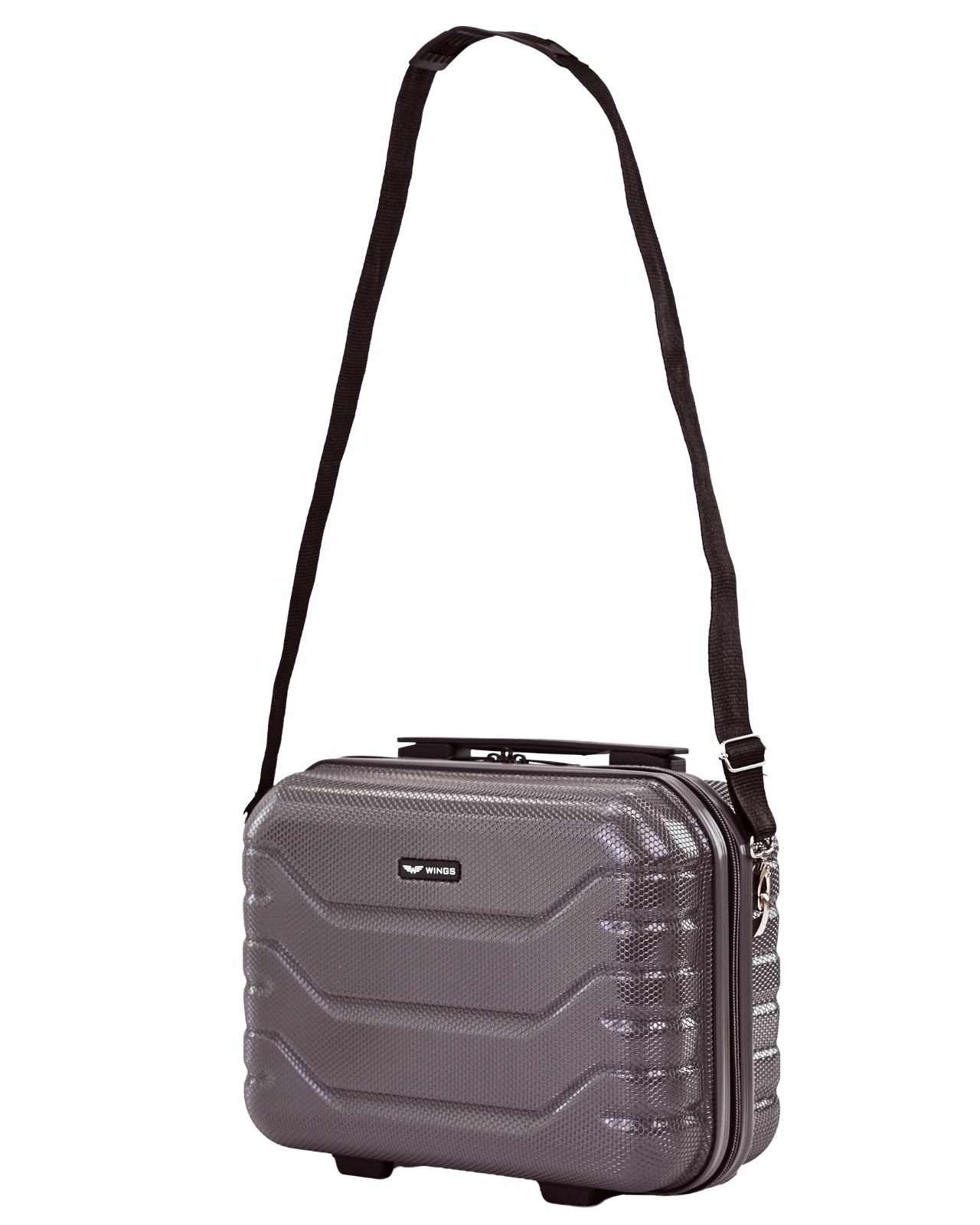 Cestovní kufřík Wings CRAKE kosmetická taštička 14" TMAVĚ ŠEDÁ