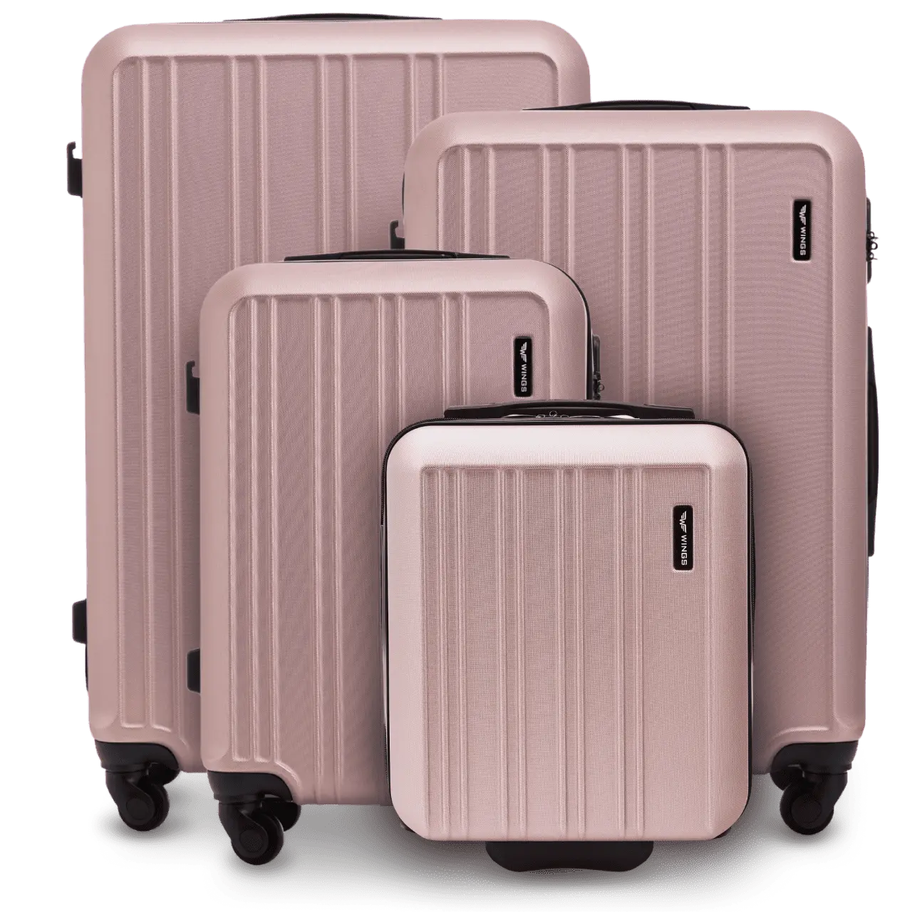 Zestaw 4 walizek WINGS HARRIER S M L + 16” komplet podróżny ROSE GOLD HARRIER COLLECTION