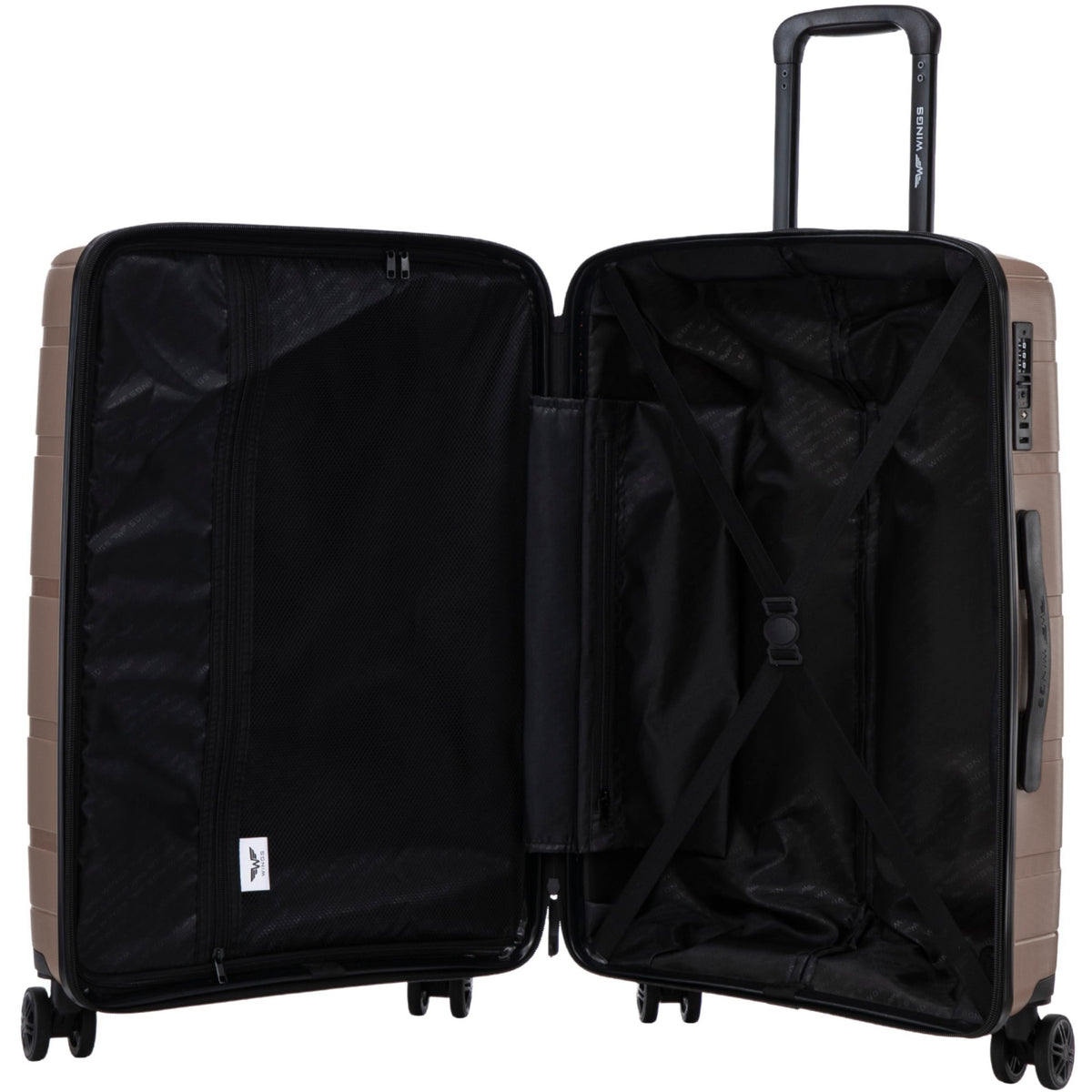 Wings HAWFINCH 3.0 set of 3 polypropylene suitcases COFFEE