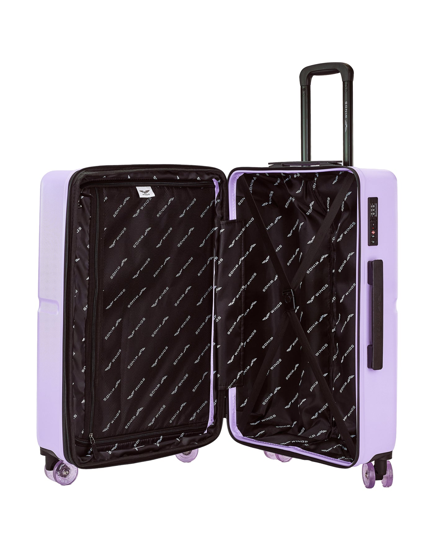 Vidutinis lagaminas WINGS MAGPIE 24" baltos ir violetinės spalvos