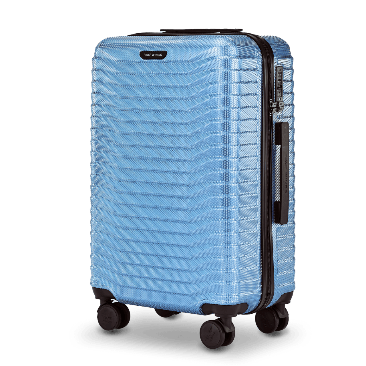 KÖZEPES méretű bőrönd WINGS PC SEA 2.0 EAGLE 24" SILVER BLUE