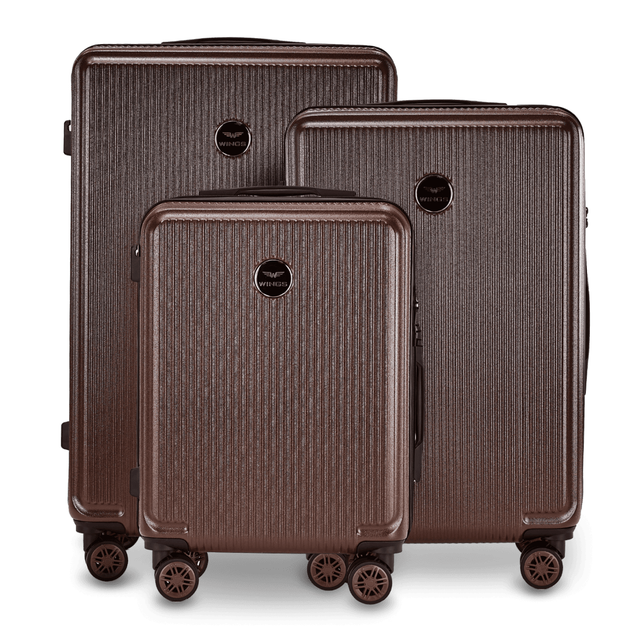 Set od 3 kofera Wings PC African Eagle 2.0 ČOKOLADNO SMEĐA