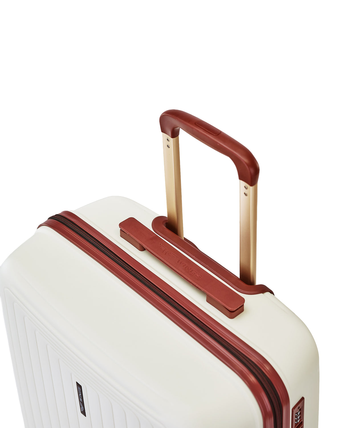 WINGS PUFFIN 20" OFF WHITE + BURGUNDY CABIN SUITCASE