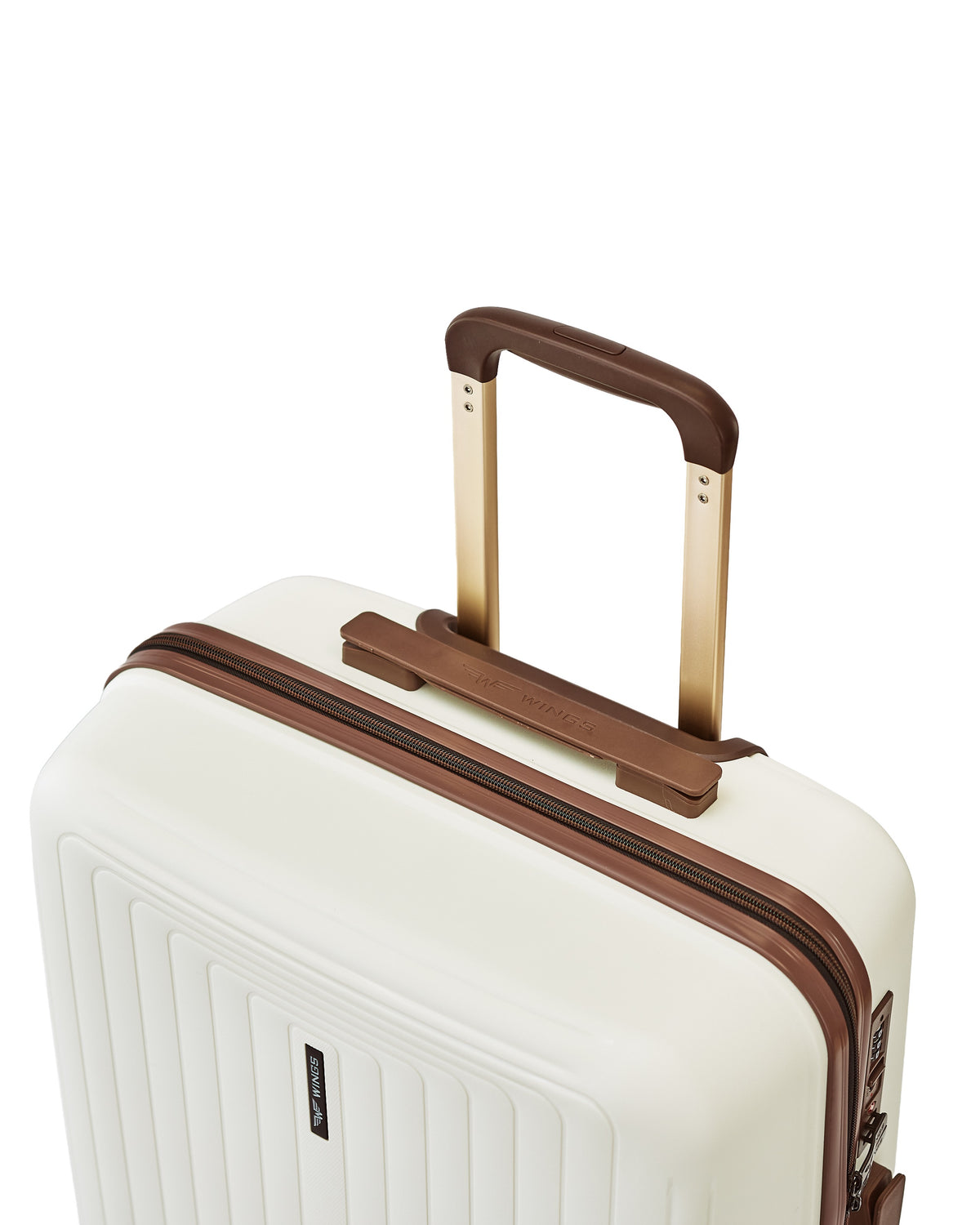 LARGE WINGS PUFFIN 28" SUITCASE OFF WHITE + BROWN