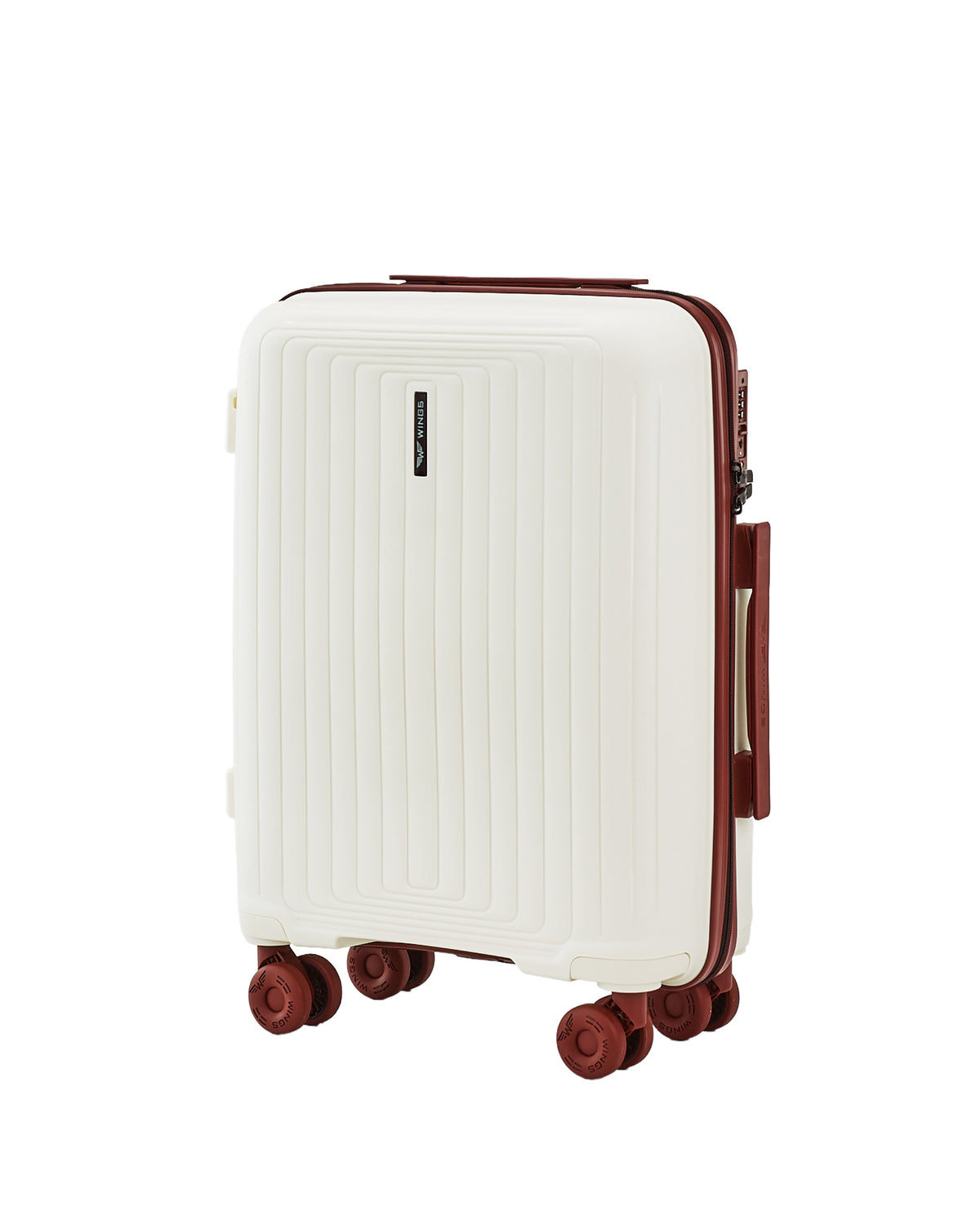 WINGS PUFFIN 20" OFF WHITE + BURGUNDY CABIN SUITCASE