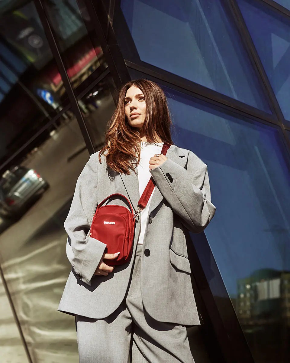 Mała torba crossbody ROSELLA DARK RED ROSELLA COLLECTION