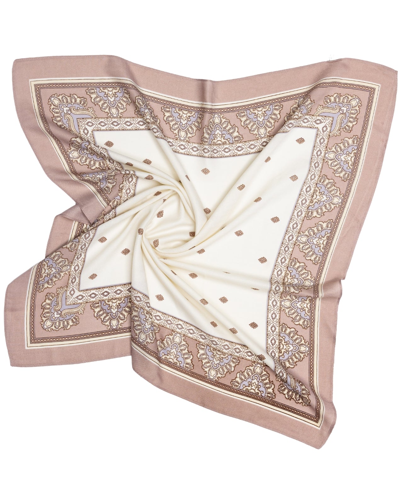 Dámský šátek WINGS béžový 90x90 cm elegantní orientální motiv