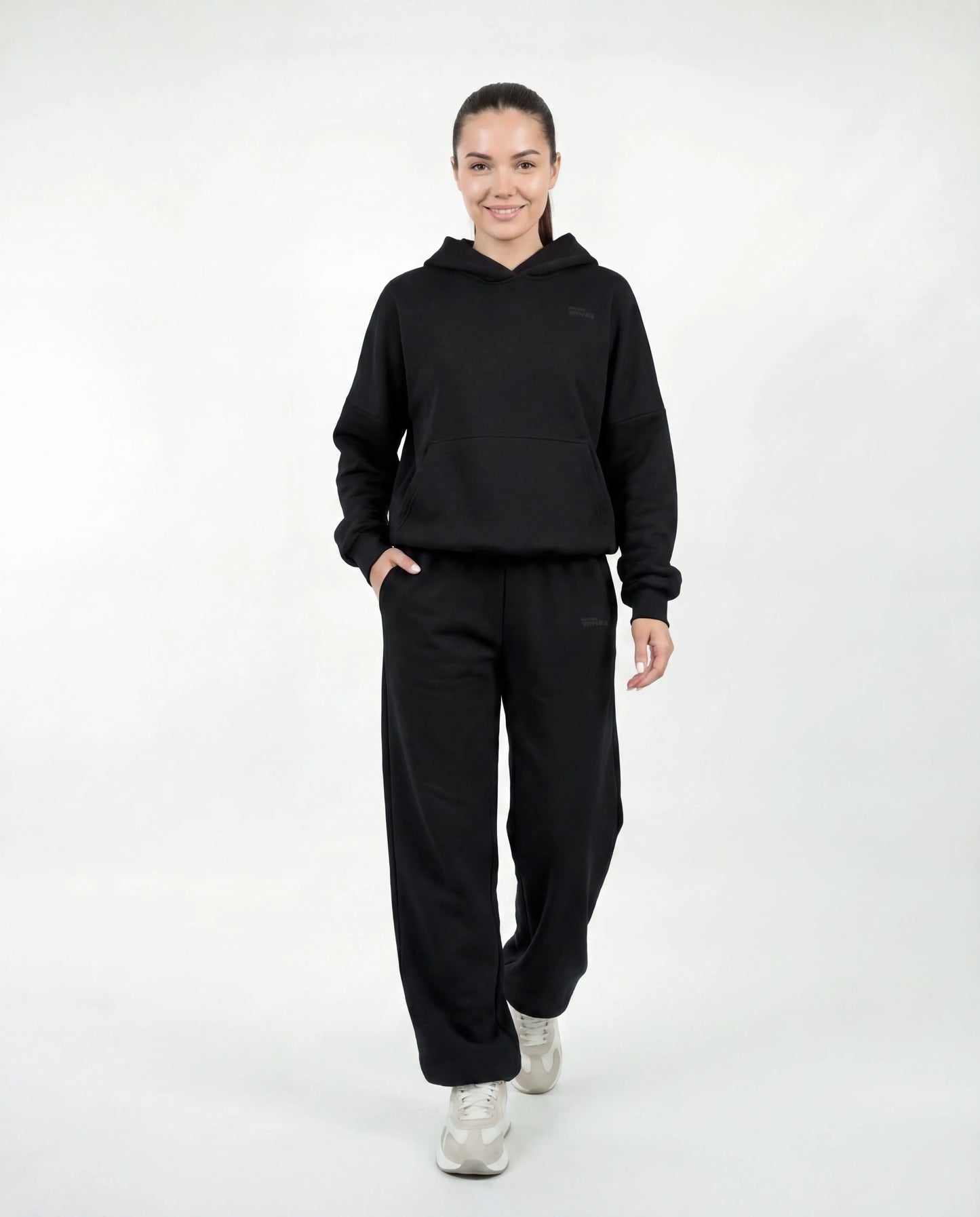 Komplet dresowy WINGS UNLEASH damski oversize bawełna BLACK WINGS UNLEASH