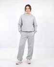 WINGS UNLEASH women's oversized cotton tracksuit set GREY