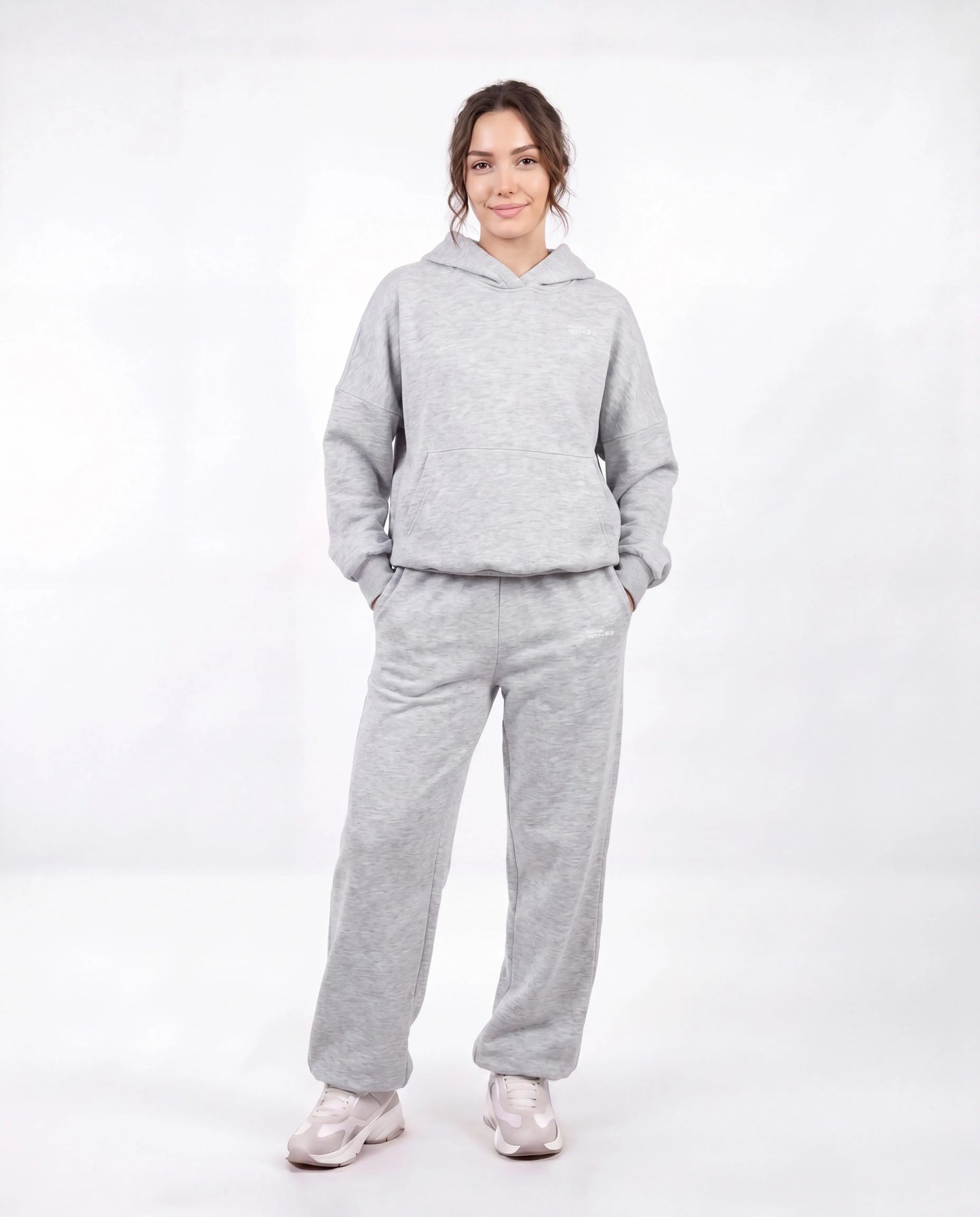 Komplet dresowy WINGS UNLEASH damski oversize bawełna GREY WINGS UNLEASH