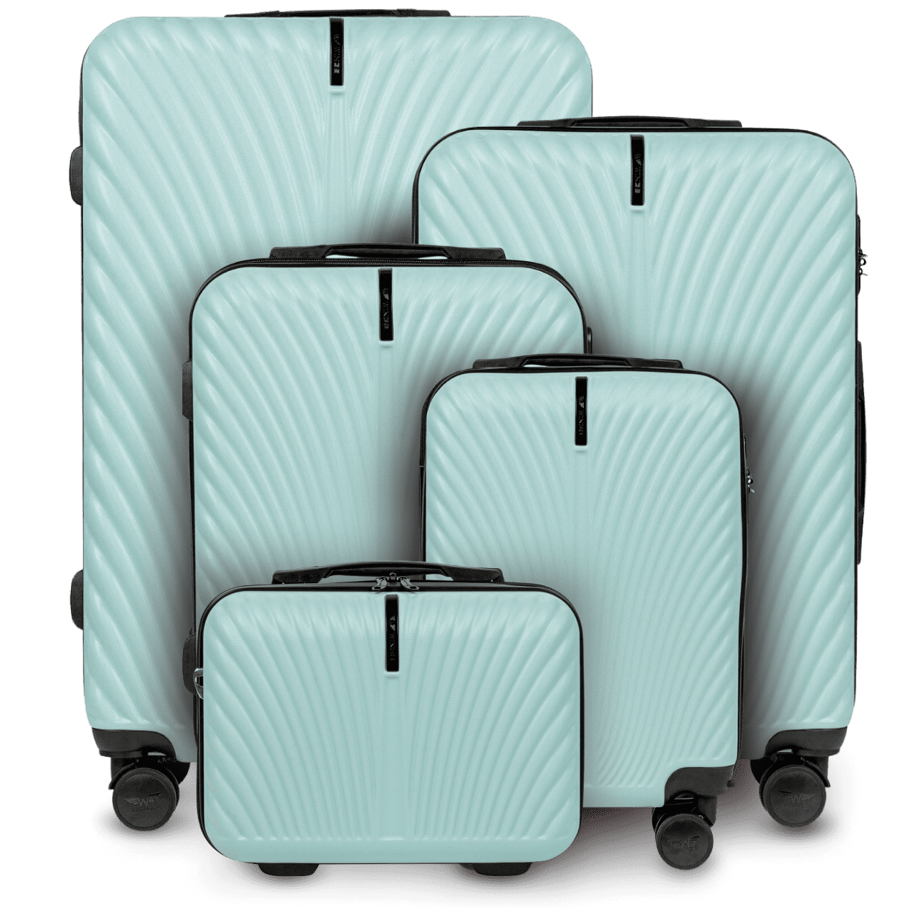 Komplet 5 WALIZEK Wings SWAN SILK GREEN SWAN COLLECTION