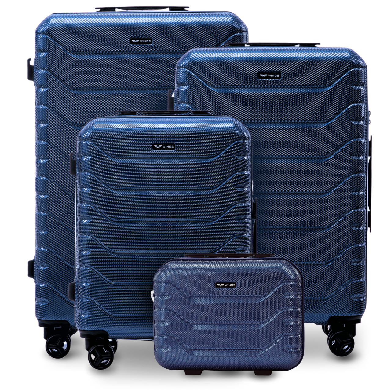 Zestaw 4 walizek Wings CRAKE S/M/L + Kuferek MIDDLE BLUE CRAKE COLLECTION