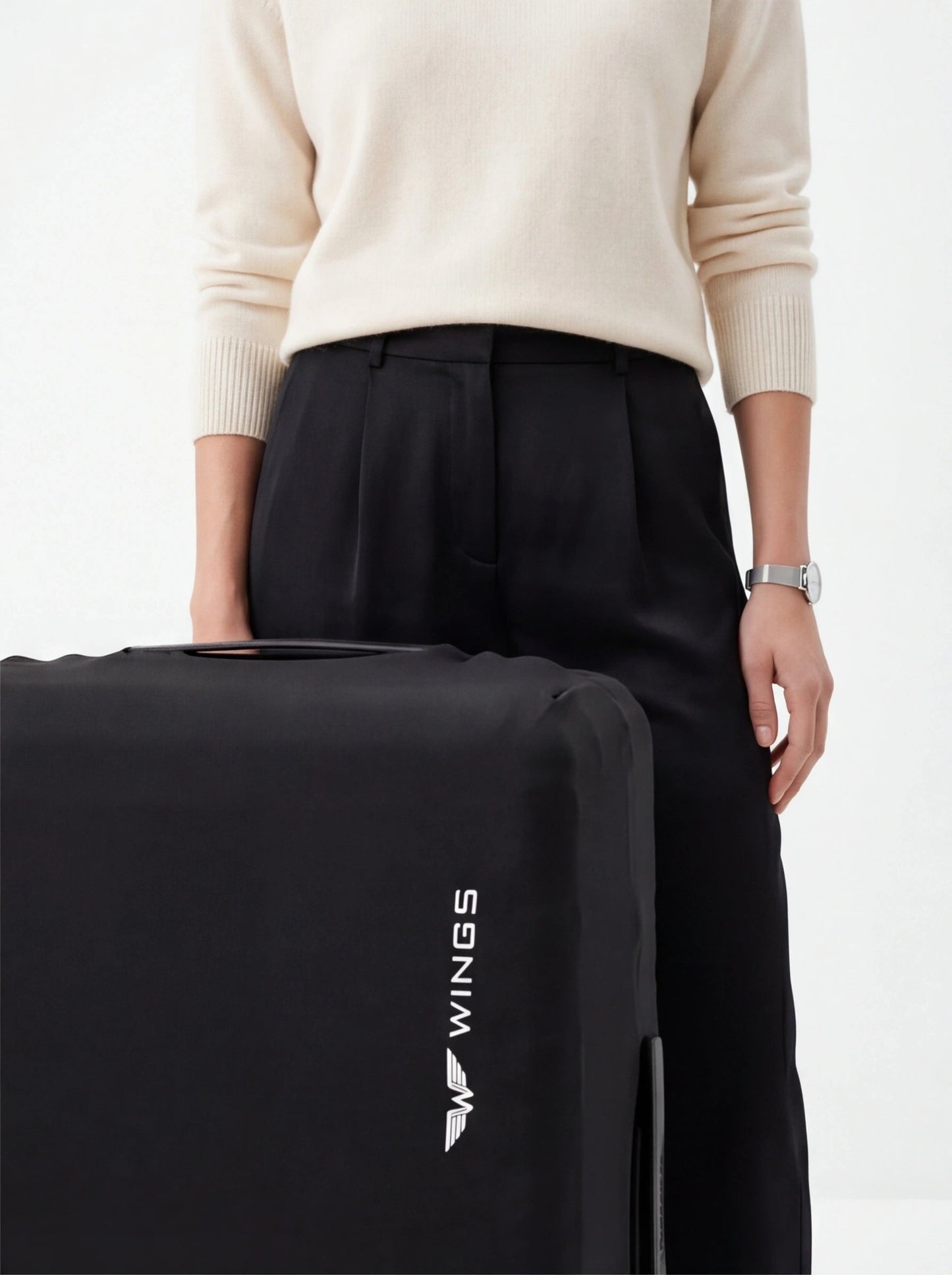 Pokrowiec na dużą walizkę 28" Wings BLACK TRAVEL MUST HAVE