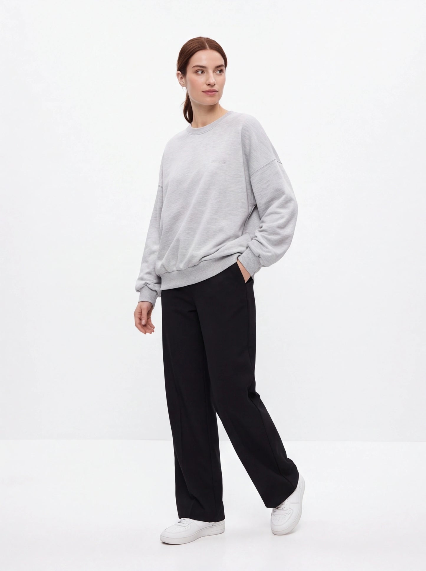 Dámská mikina CREWNECK oversize UNLEASH WINGS ŠEDÁ