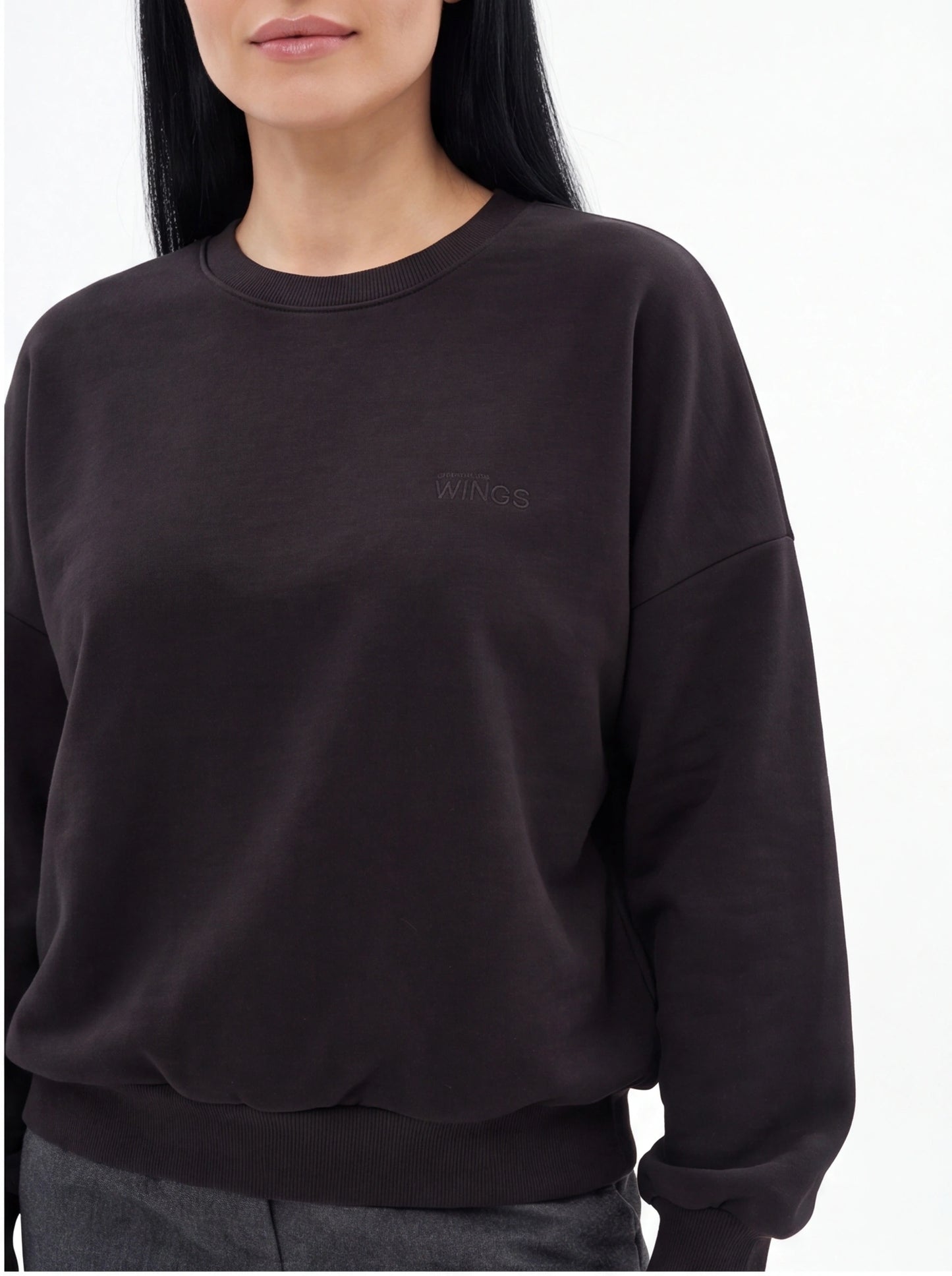 Dámská mikina CREWNECK oversize UNLEASH WINGS ČERNÁ