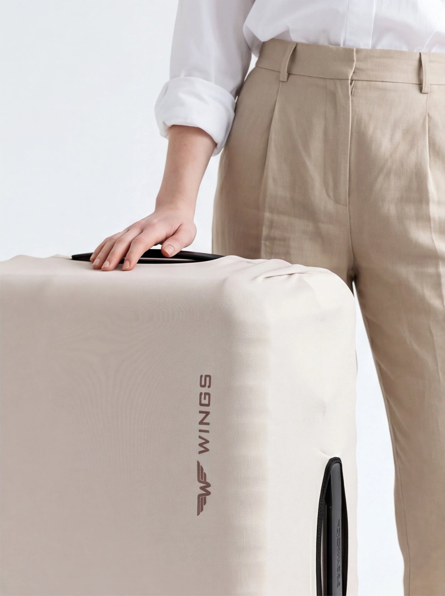 Pokrowiec na dużą walizkę 28" Wings BEIGE TRAVEL MUST HAVE