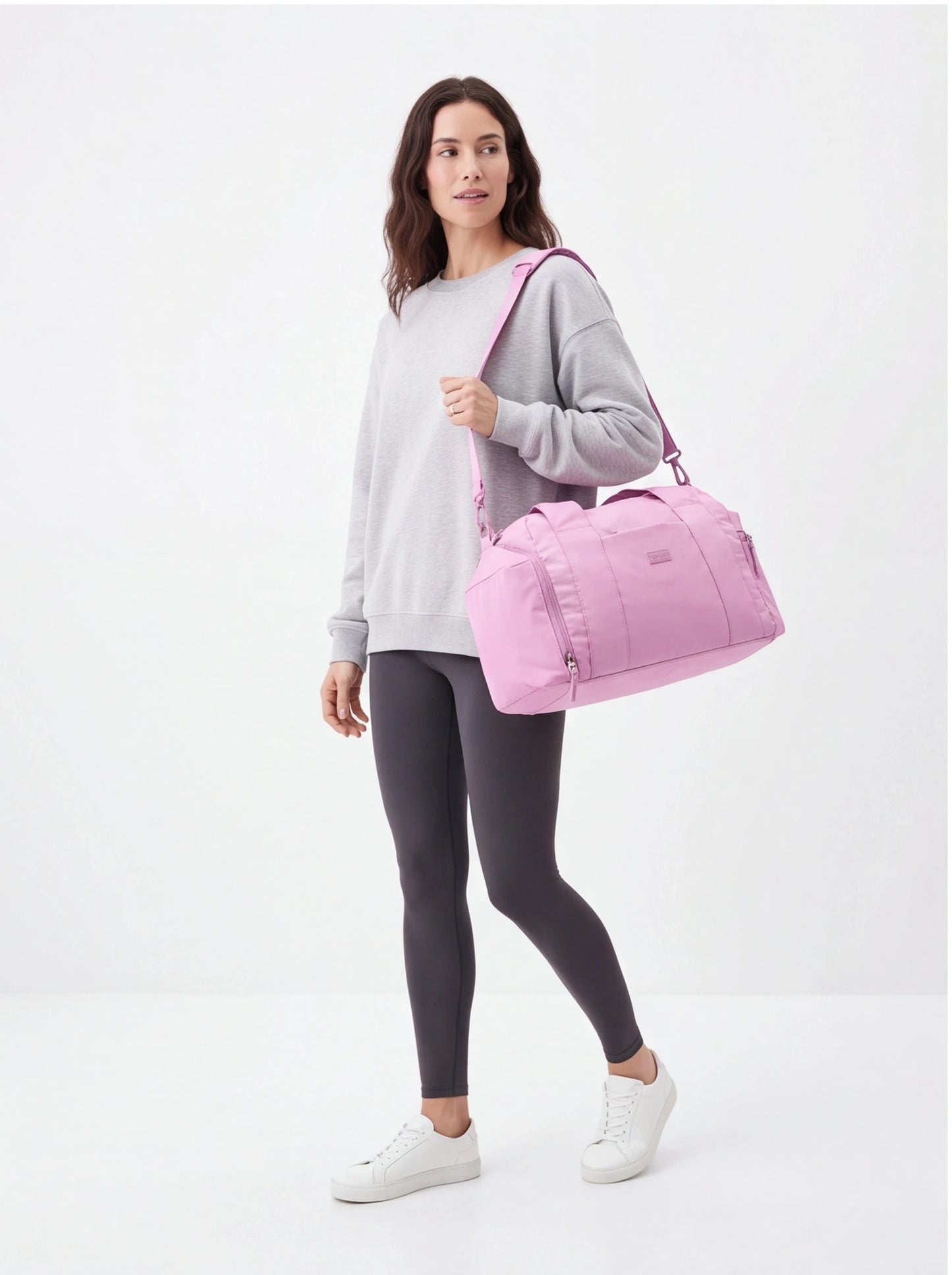 WINGS SOLENNE sports bag with shoe pocket and suitcase strap PINK