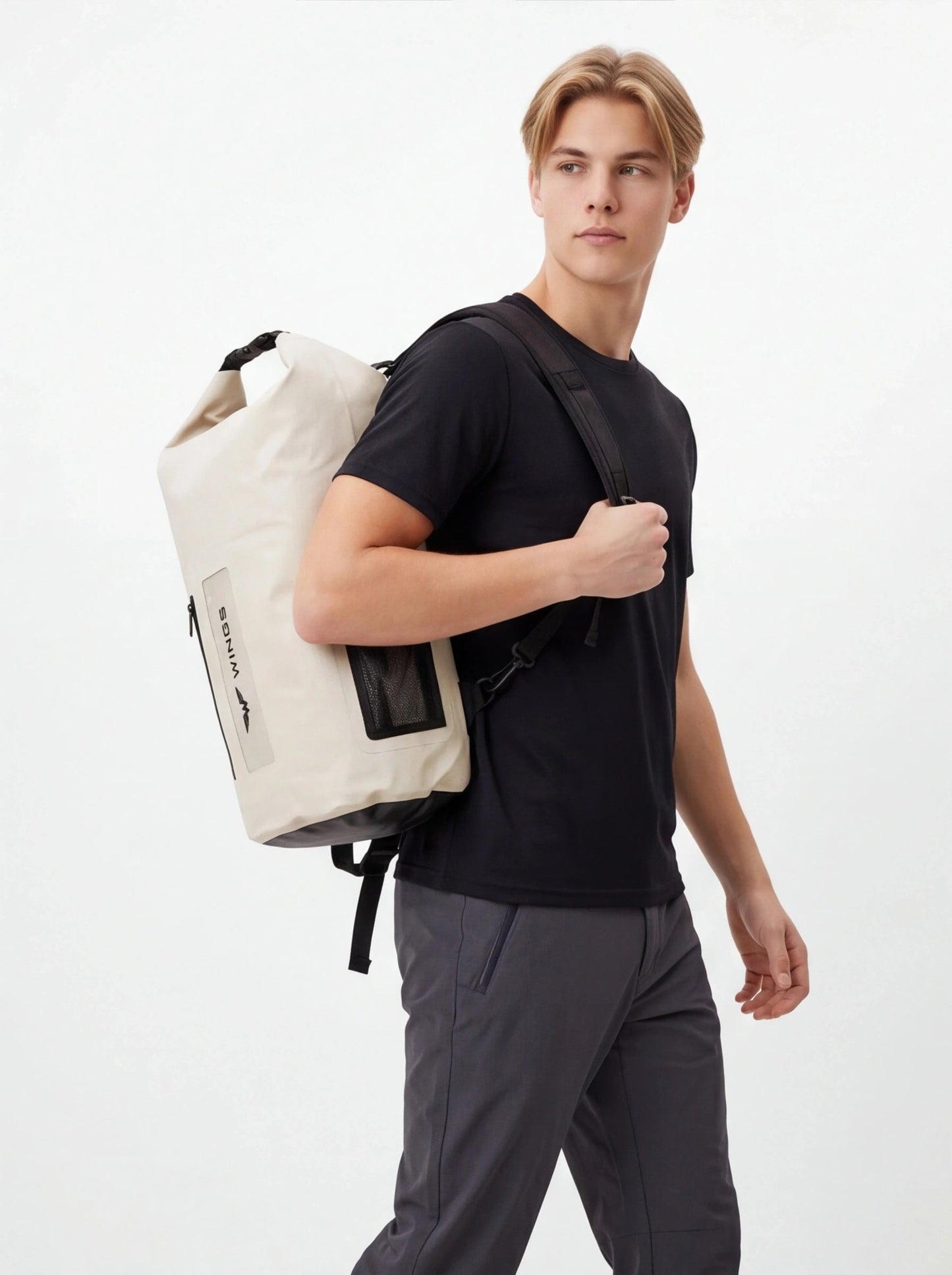 Dry Bag 22L z funkcją plecaka BEIGE TRAVEL MUST HAVE