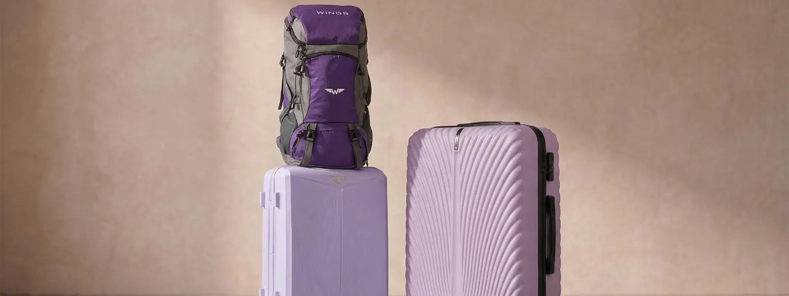 Purple suitcases