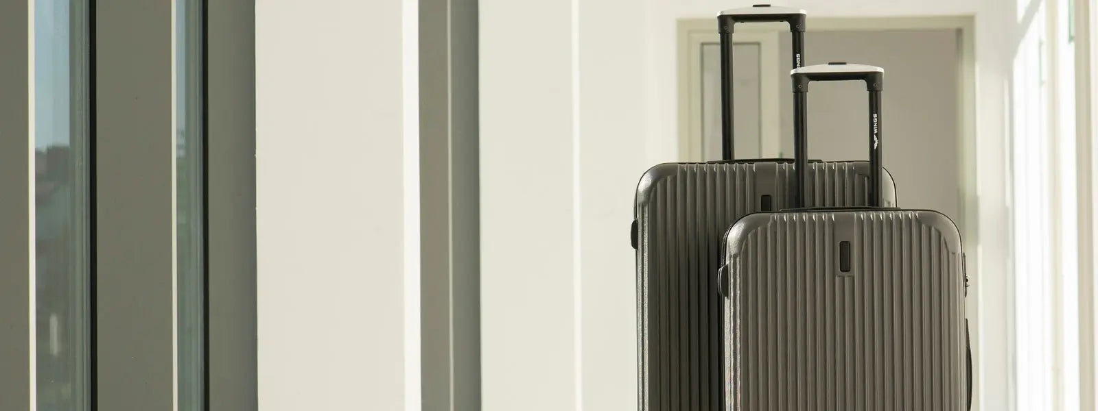 Gray suitcases