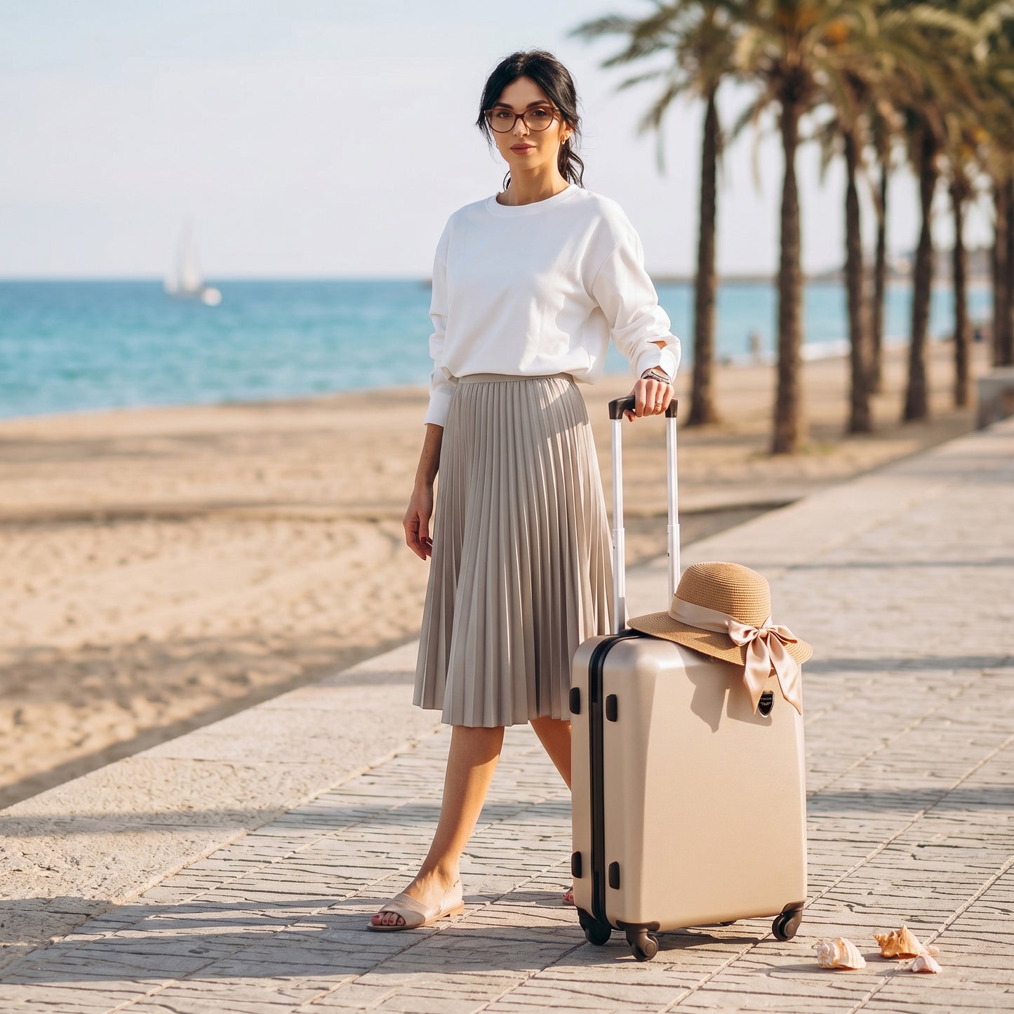 MEDIUM SUITCASE WINGS PLOVER 24" CHAMPAGNE
