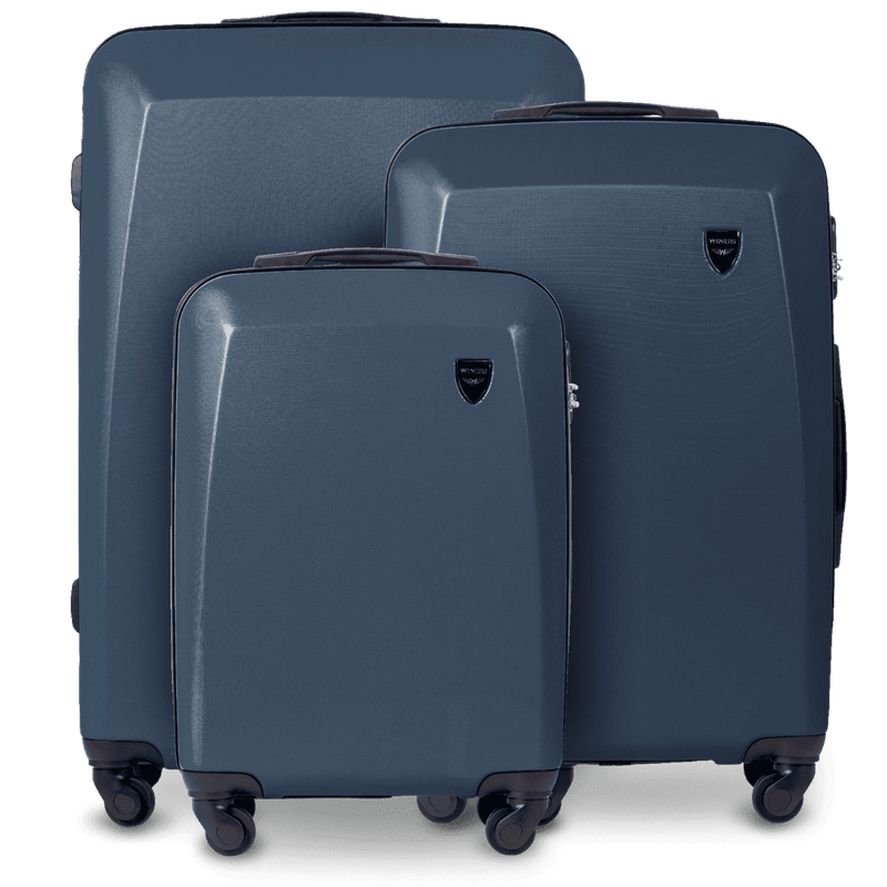 SET OF 3 WINGS PLOVER SUITCASES DARK BLUE