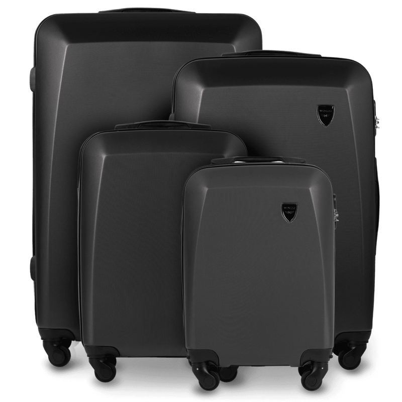 SET OF 4 WINGS PLOVER SUITCASES DARK GREY