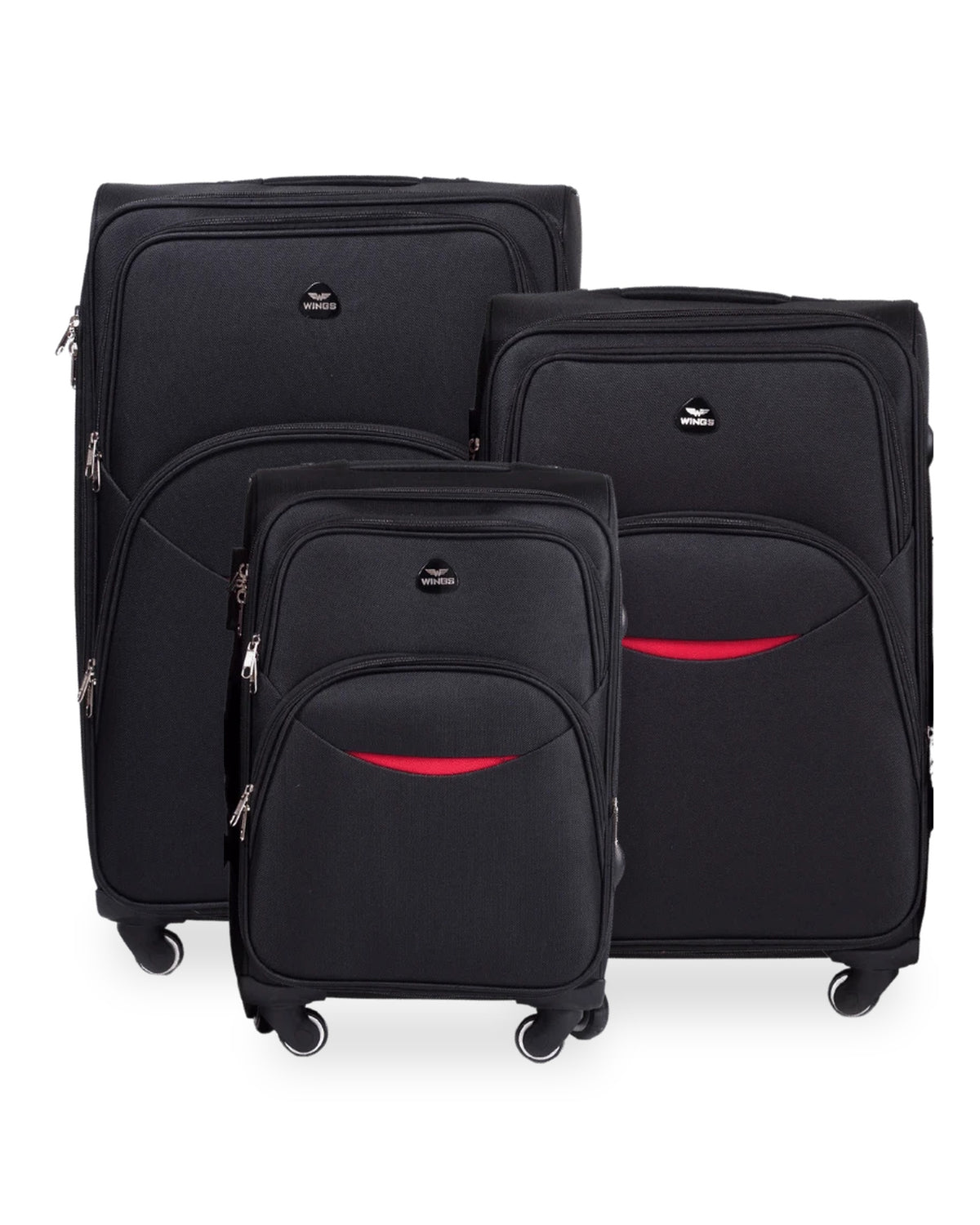Zestaw 3 walizek Wings EAGLE 1708 BLACK CODURA COLLECTION