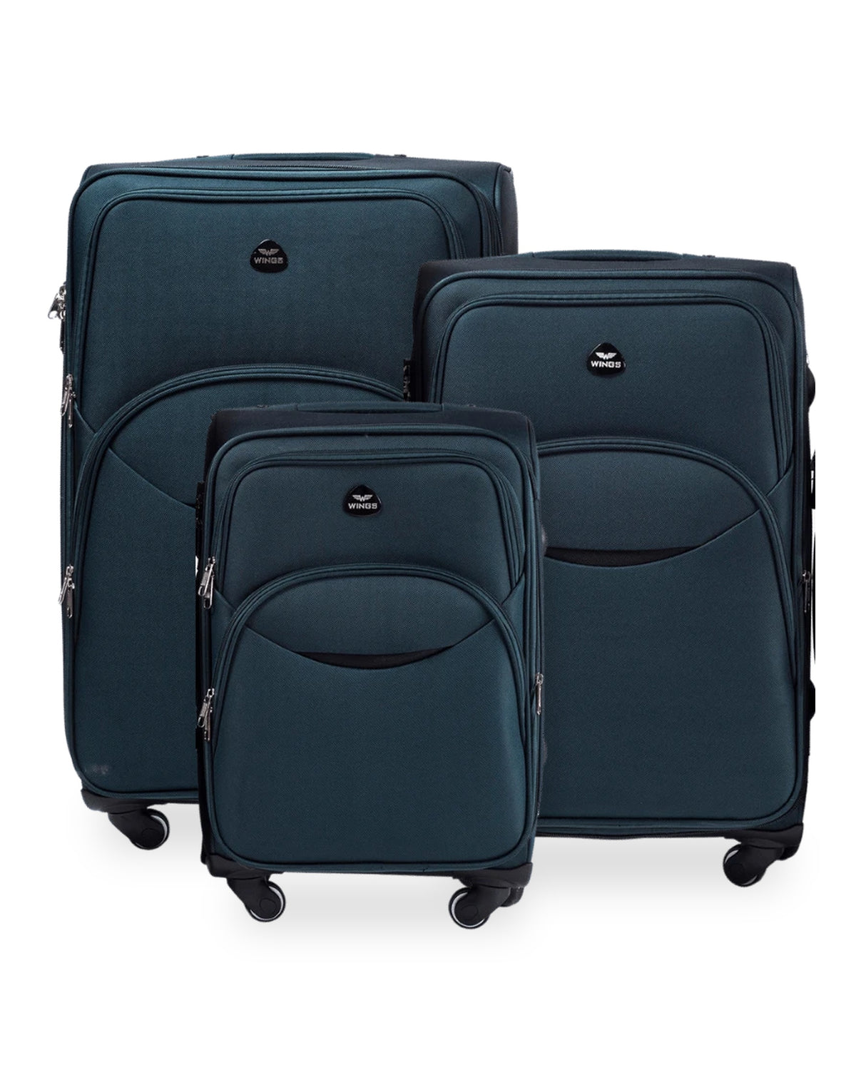 Zestaw 3 walizek Wings EAGLE 1708 DARK GREEN CODURA COLLECTION