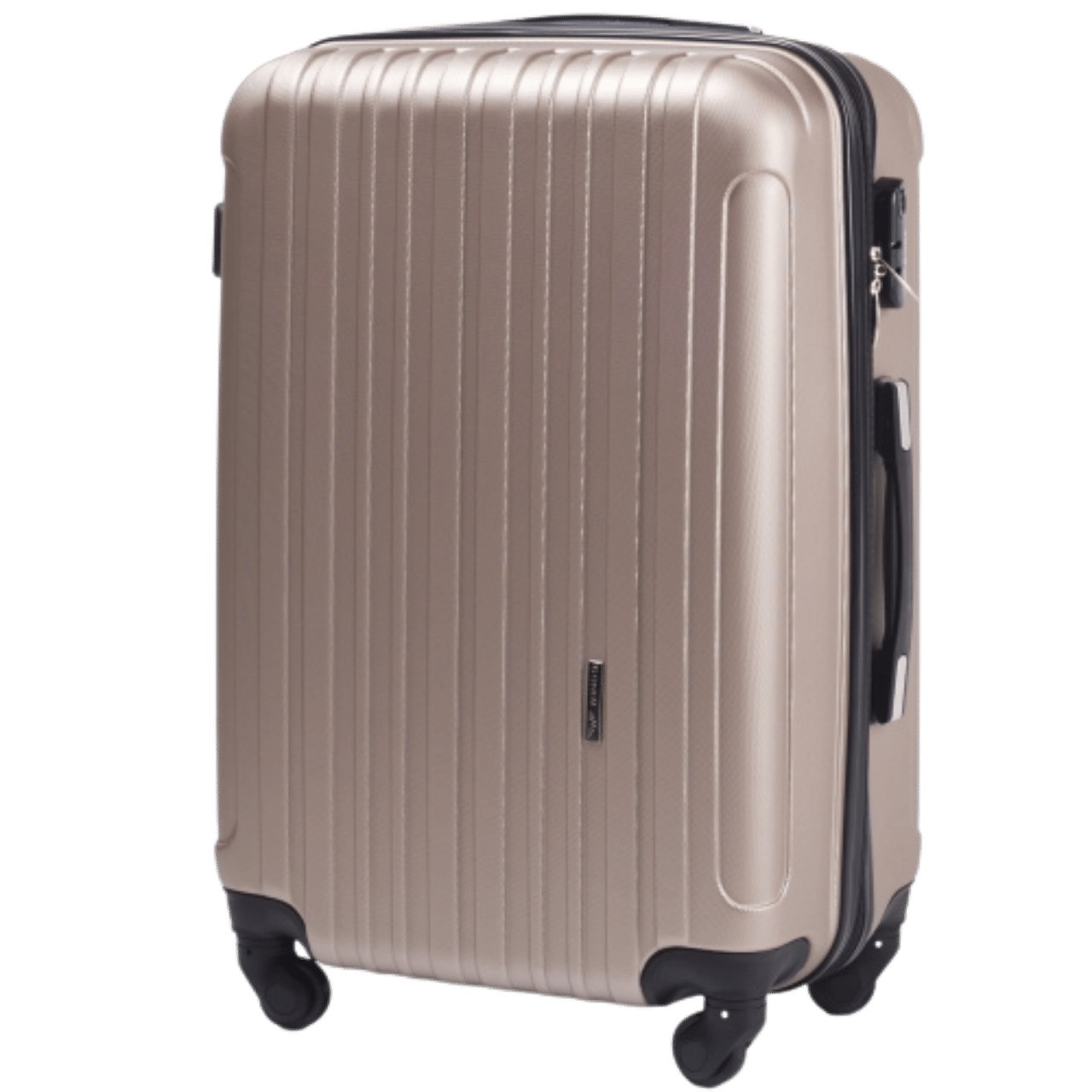 SET OF 3 WINGS FLAMINGO SUITCASES WITH EXPANSION CHAMPAGNE