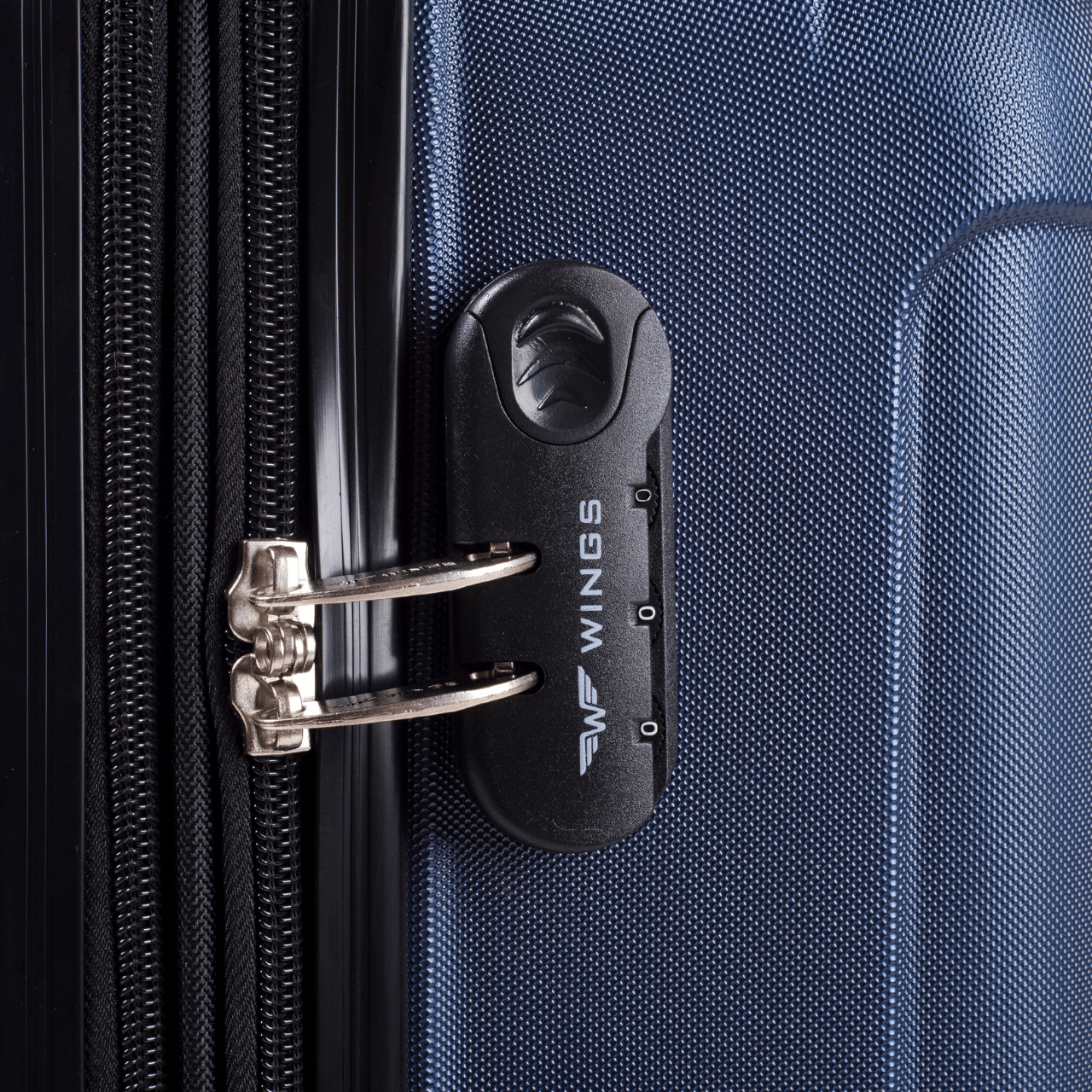 SET OF 3 WINGS FLAMINGO SUITCASES WITH EXPANSION CHAMPAGNE