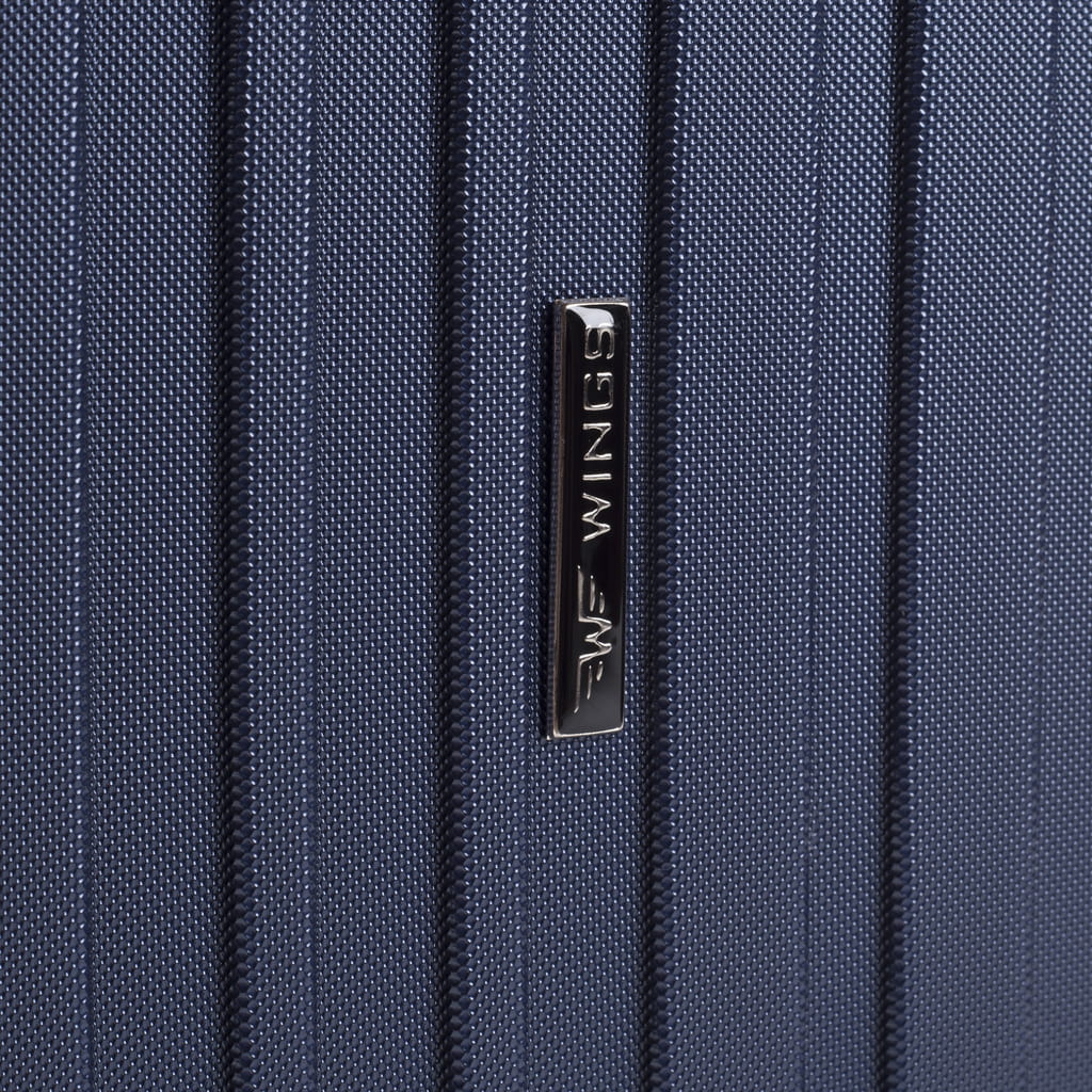 SET OF 3 WINGS FLAMINGO SUITCASES WITH EXPANSION CHAMPAGNE