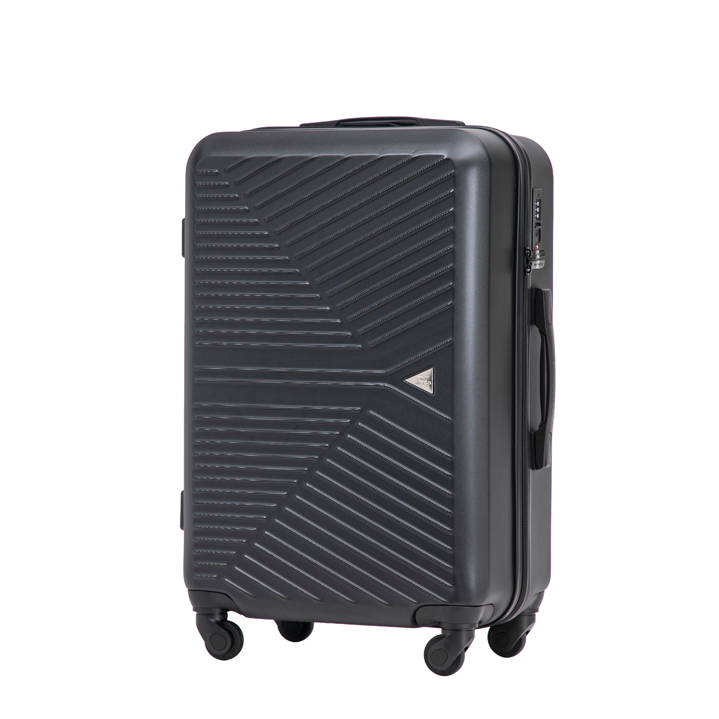 WINGS Merlin-kofferset, 3 stuks, van 100% polycarbonaat, ZWART