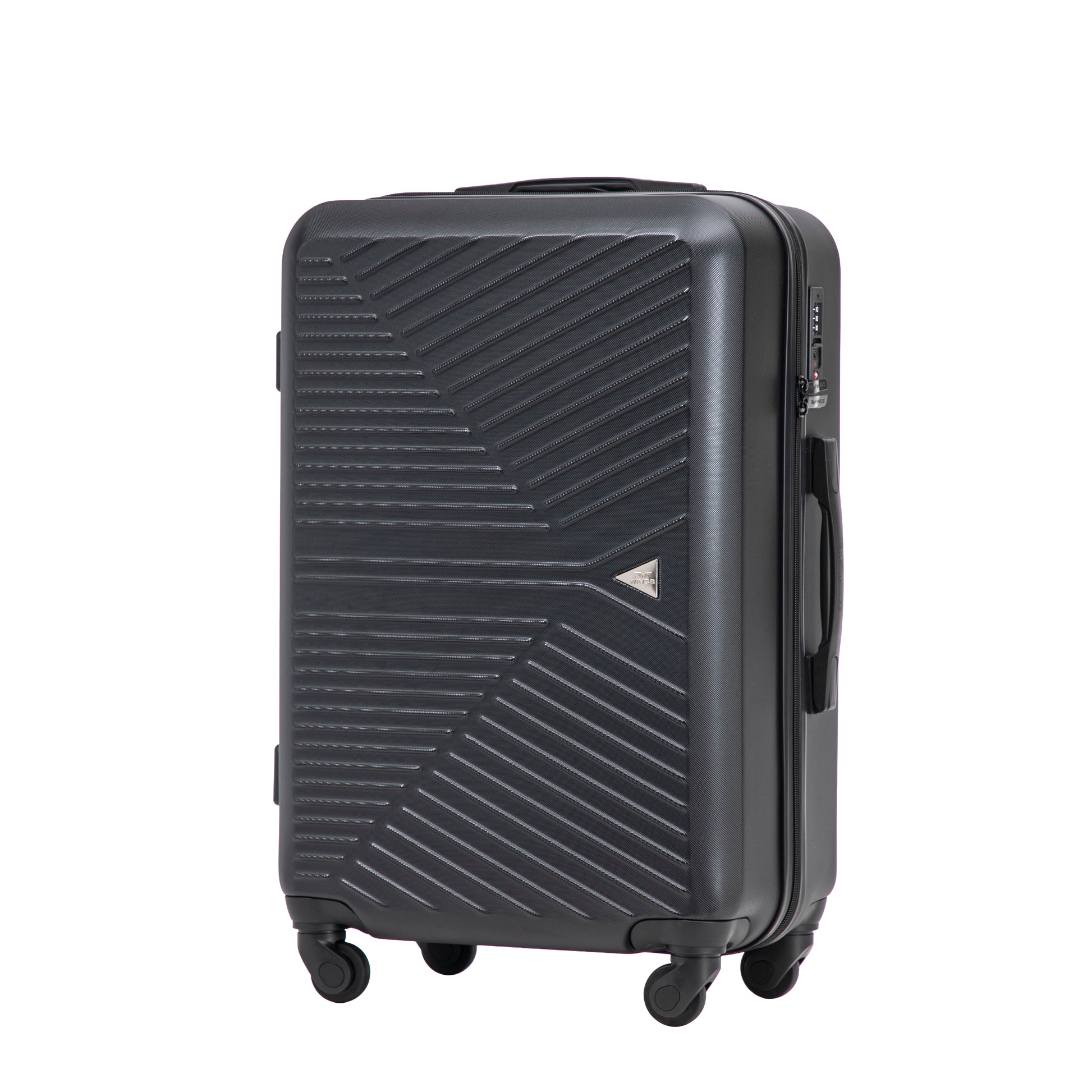 WINGS Merlin-kofferset, 3 stuks, van 100% polycarbonaat, ZWART