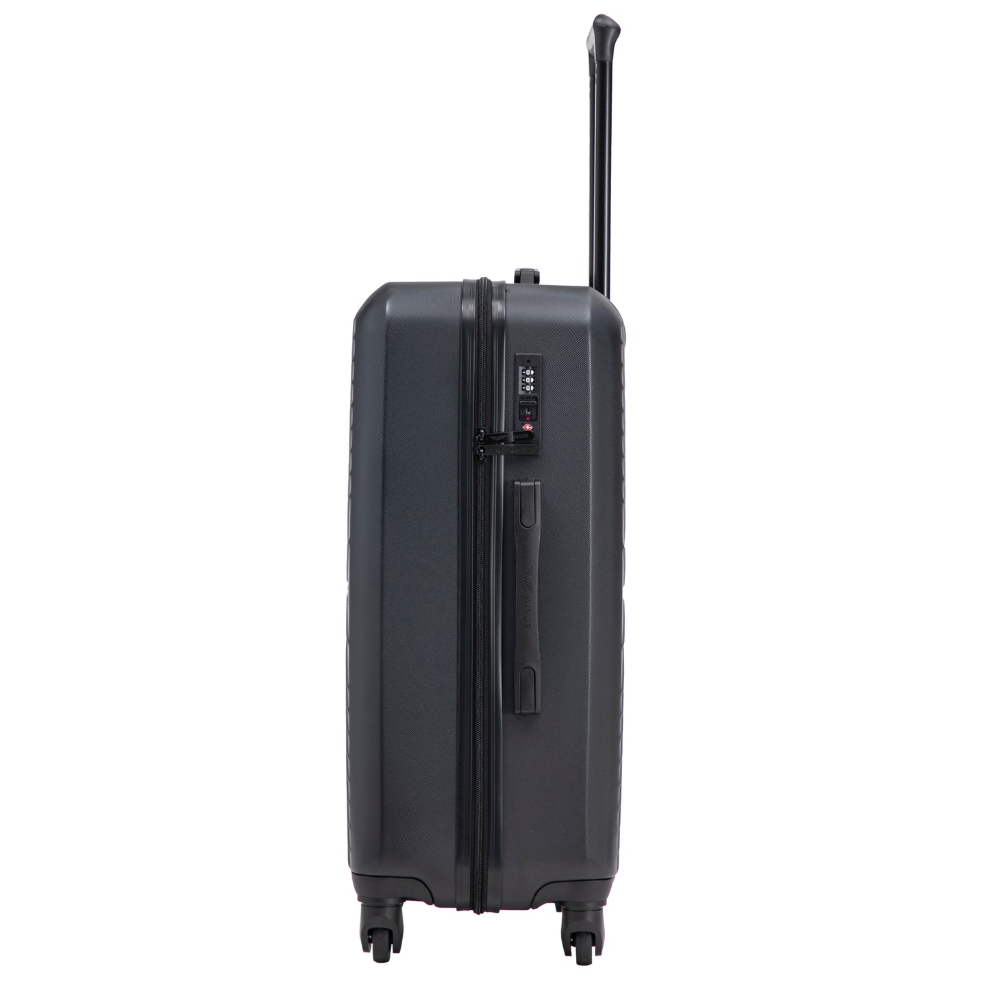 WINGS Merlin-kofferset, 3 stuks, van 100% polycarbonaat, ZWART
