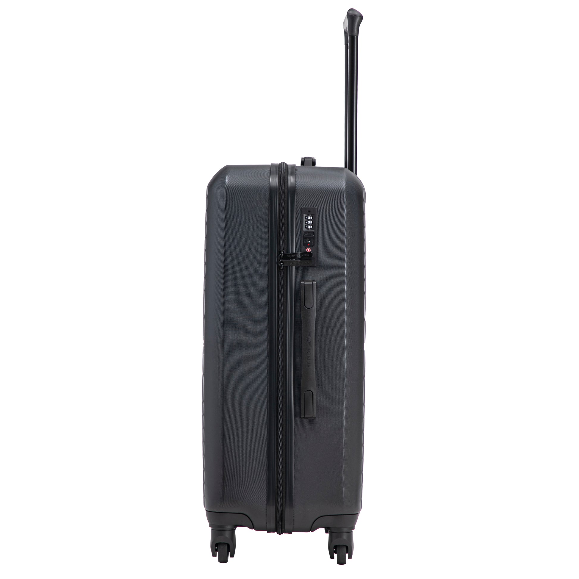 WINGS Merlin-kofferset, 3 stuks, van 100% polycarbonaat, ZWART