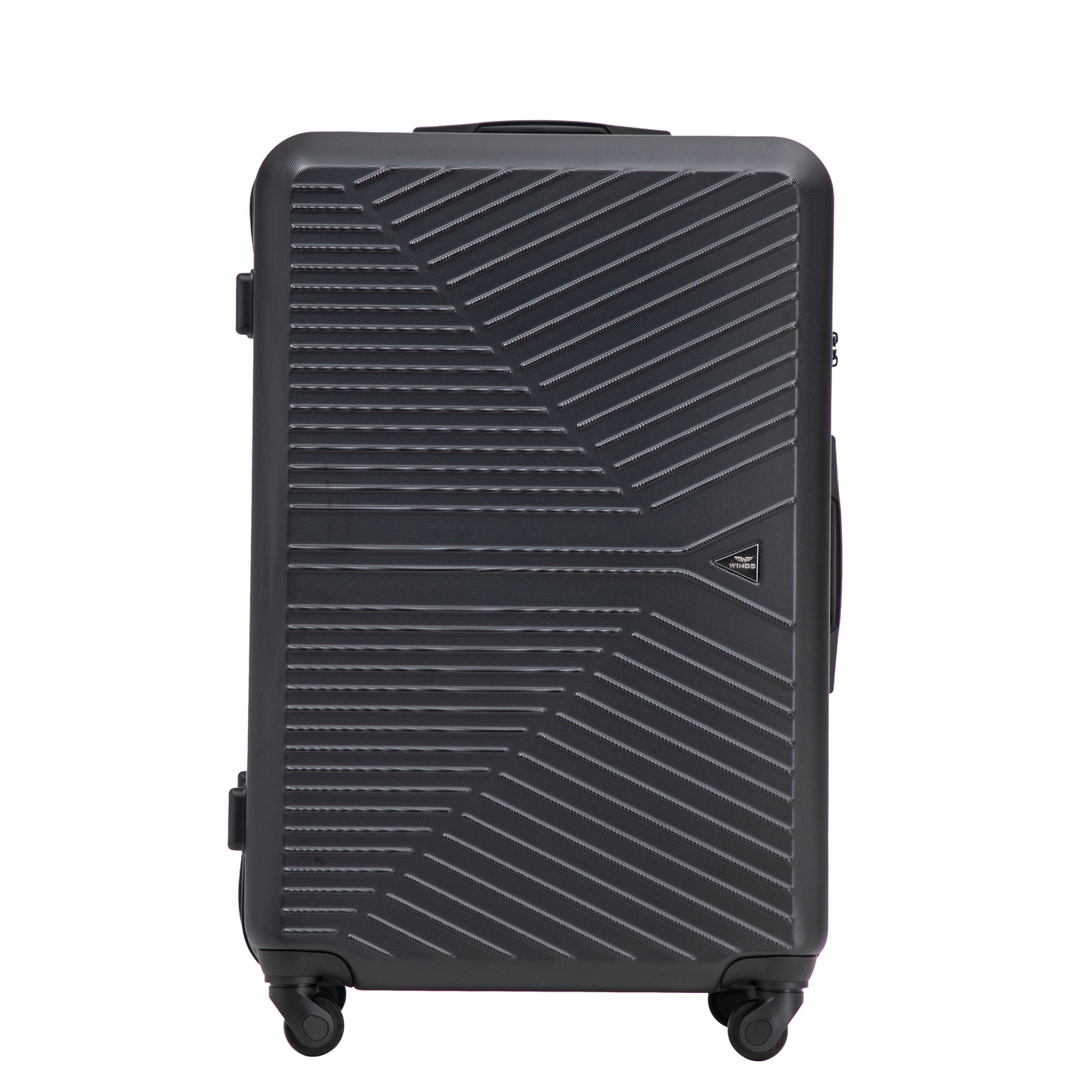 WINGS Merlin-kofferset, 3 stuks, van 100% polycarbonaat, ZWART