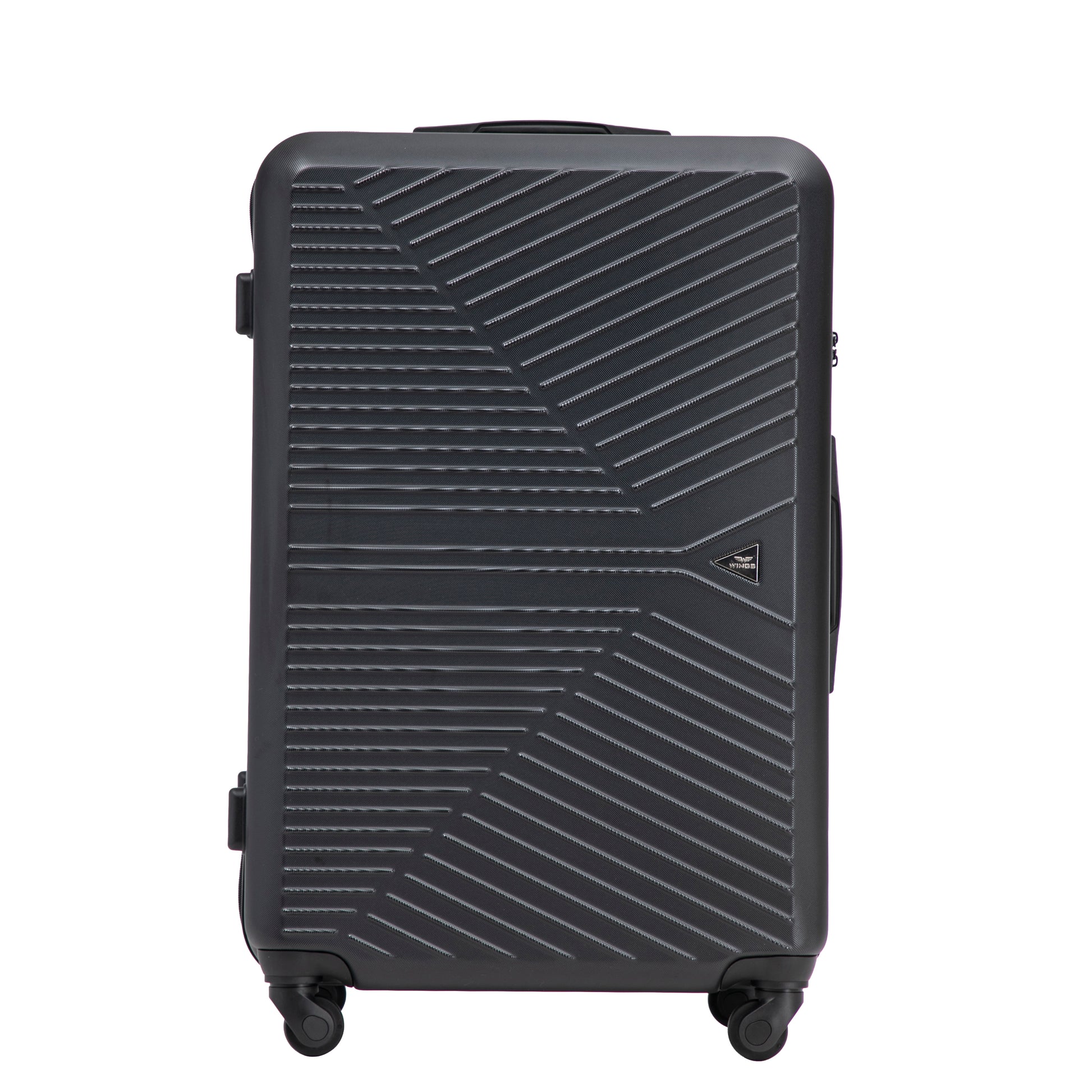 WINGS Merlin-kofferset, 3 stuks, van 100% polycarbonaat, ZWART