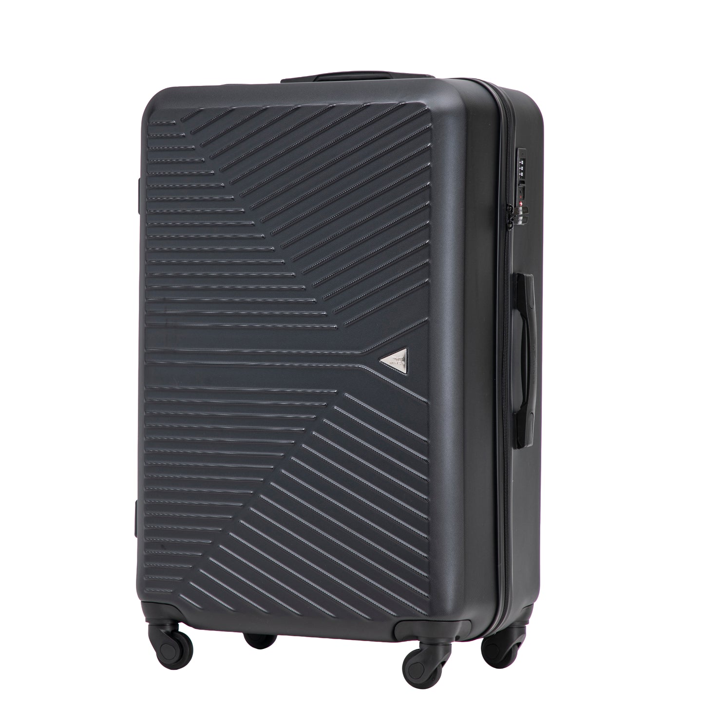 WINGS Merlin-kofferset, 3 stuks, van 100% polycarbonaat, ZWART