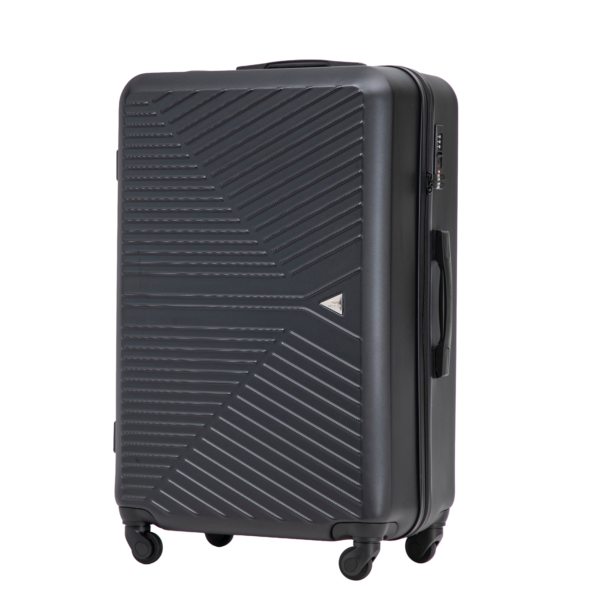 WINGS Merlin-kofferset, 3 stuks, van 100% polycarbonaat, ZWART