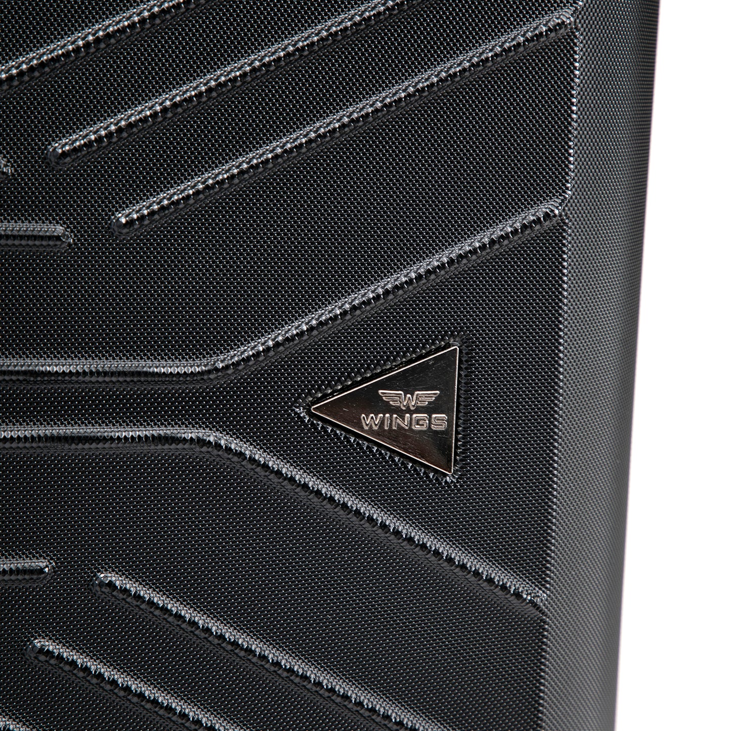 WINGS Merlin-kofferset, 3 stuks, van 100% polycarbonaat, ZWART